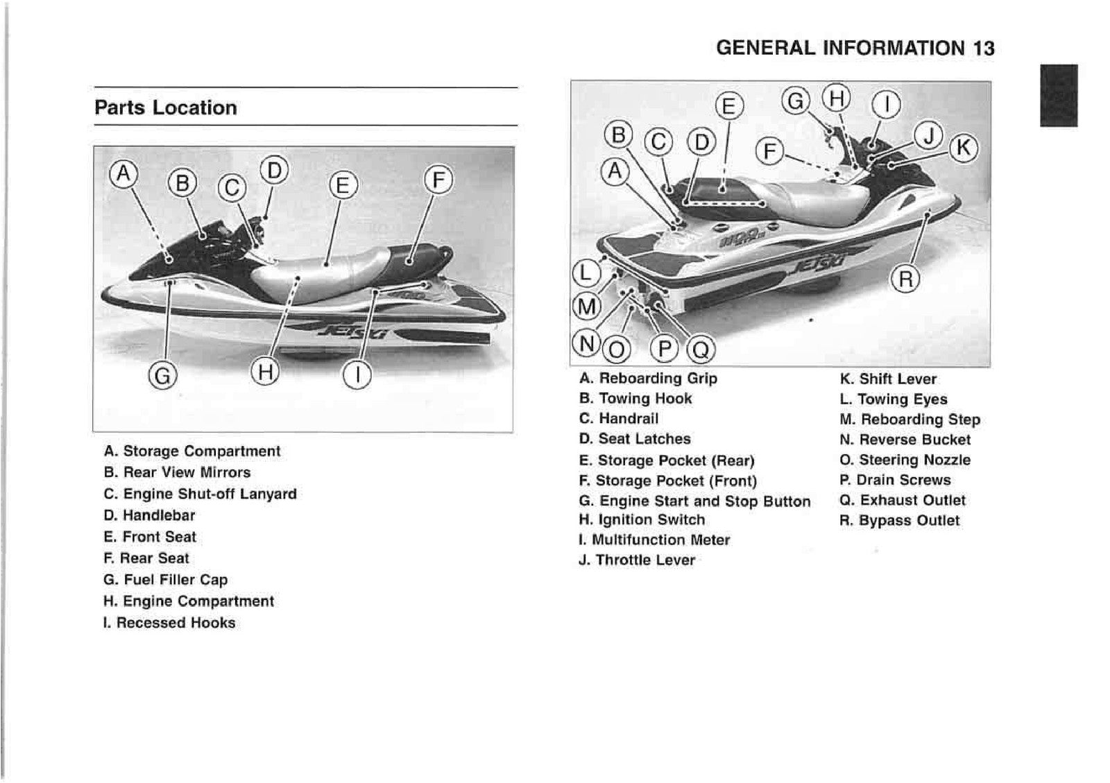 KAWASAKI Jet Ski 1100 STX DI Watercraft Owners Manual 3 - WIRE BOUND