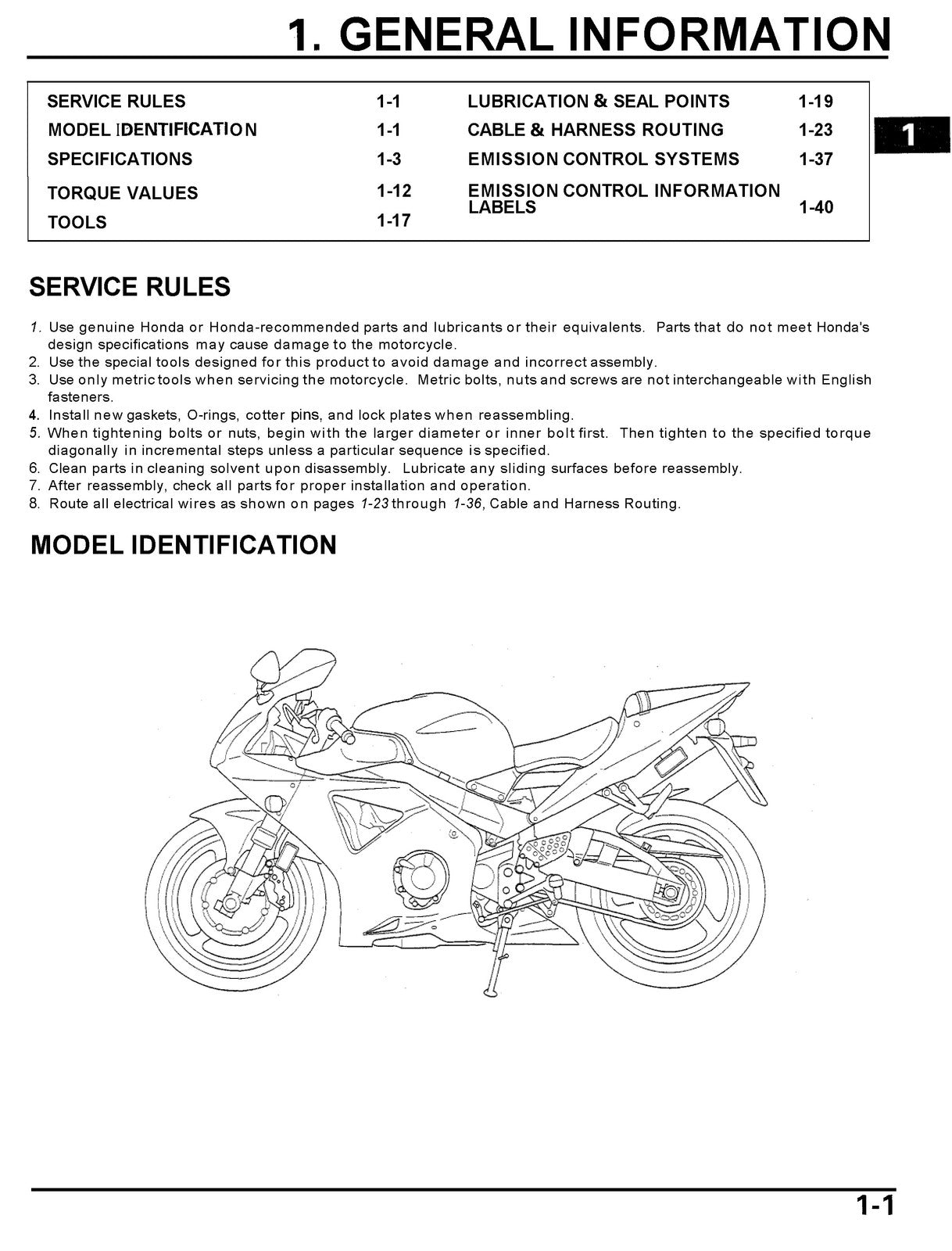HONDA CBR954RR Service Manual 2002 - BOUND - COVERS - XL FOLDOUT PAGES