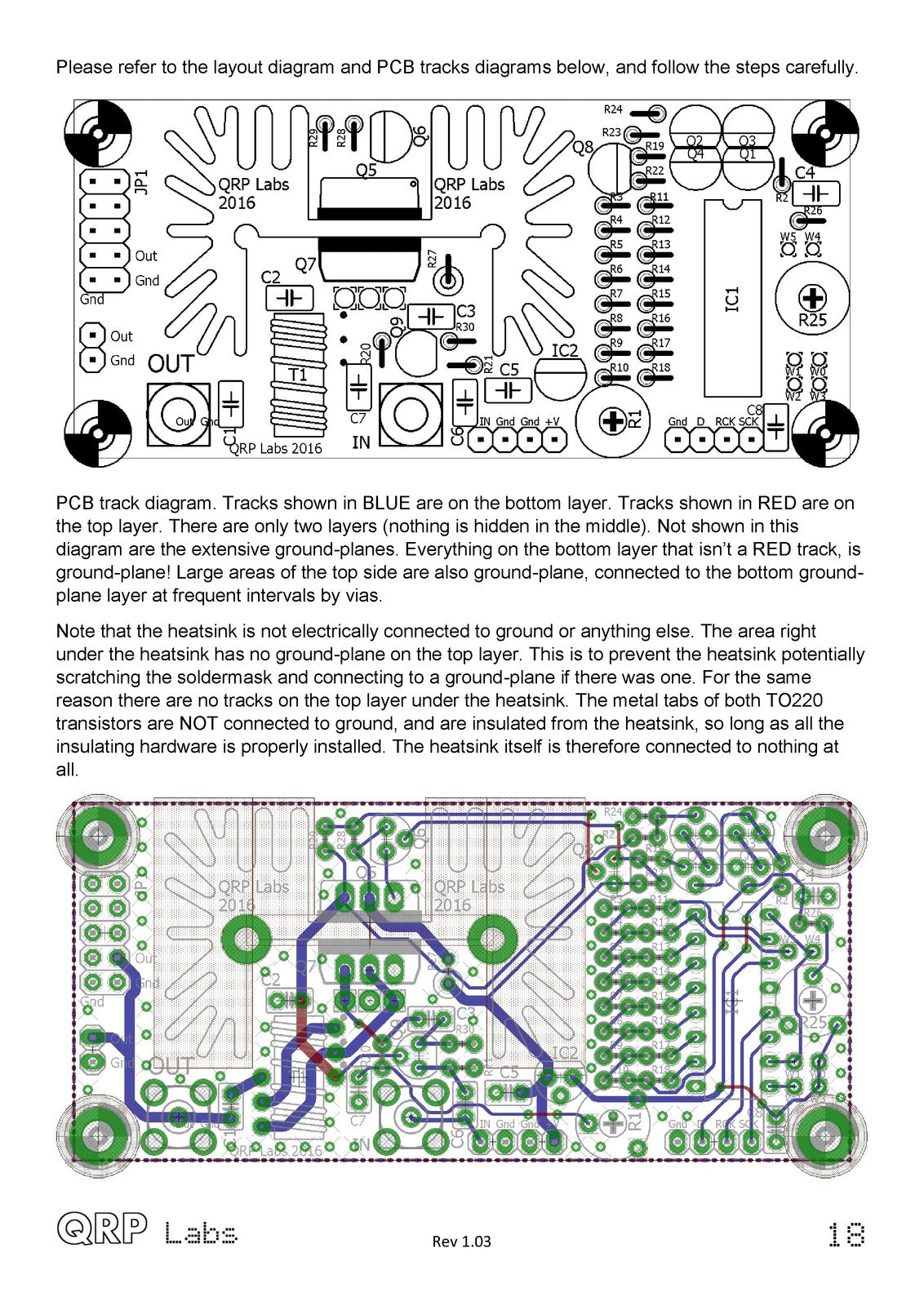 QRP LABS 5W HF PA Kit Assembly Instructions Manual 2016 - WIRE BOUND - COVERS