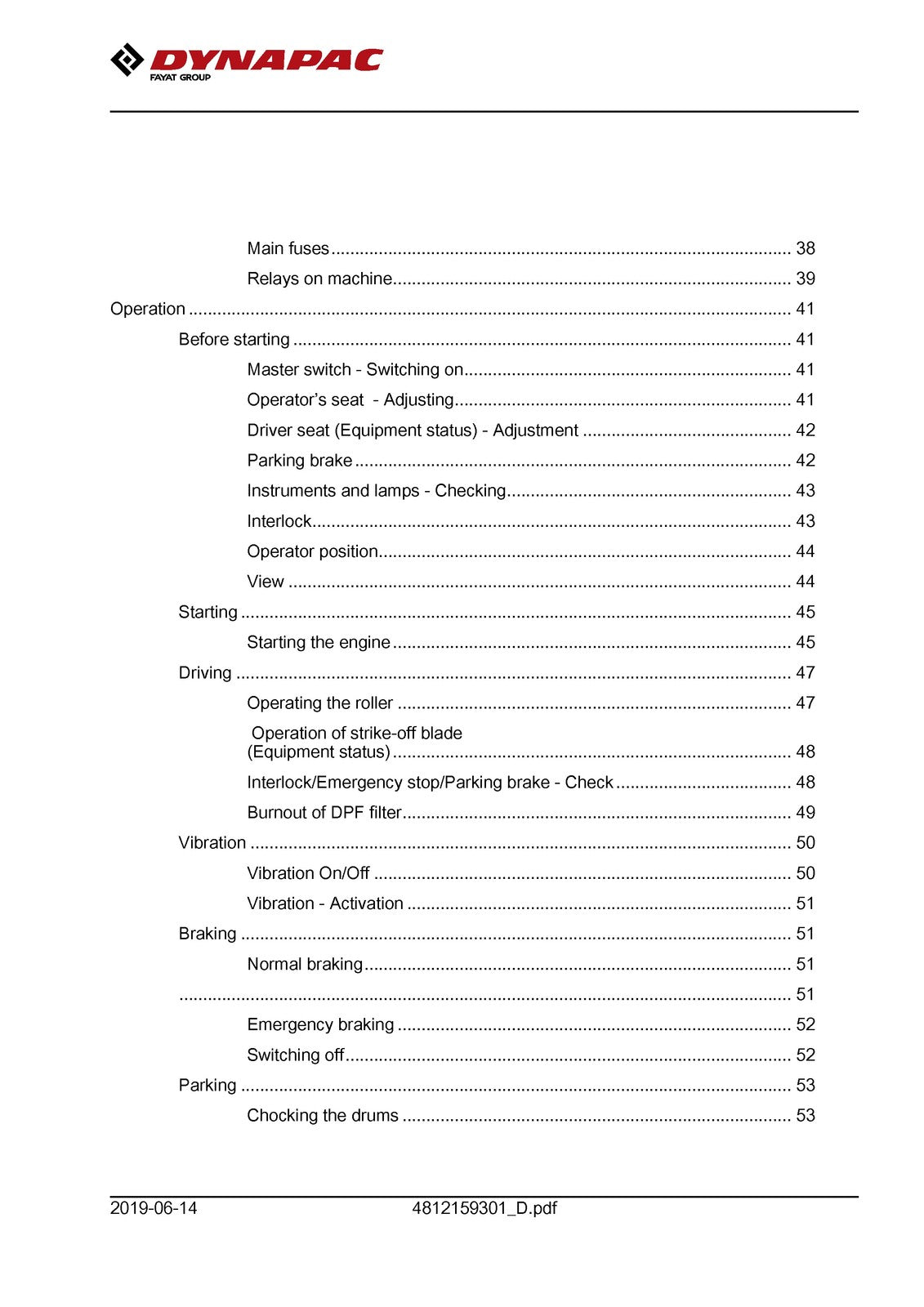 DYNAPAC CA1300 D PD Vibratory Roller Operating And Maintenance Manual - BOUND