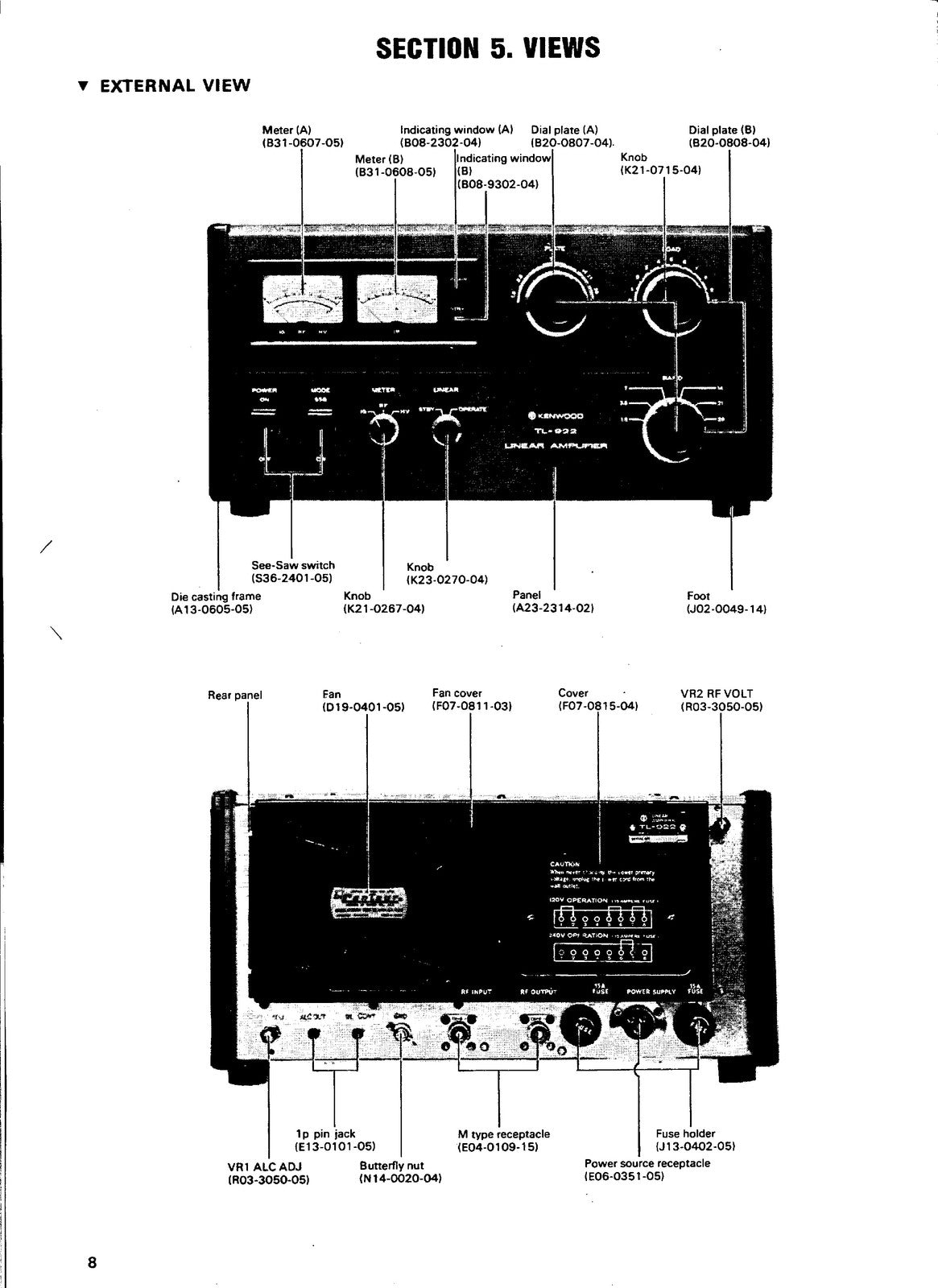 KENWOOD TL-922 HF Linear Amplifier Service Manual - WIRE BOUND - TOUGH COVERS