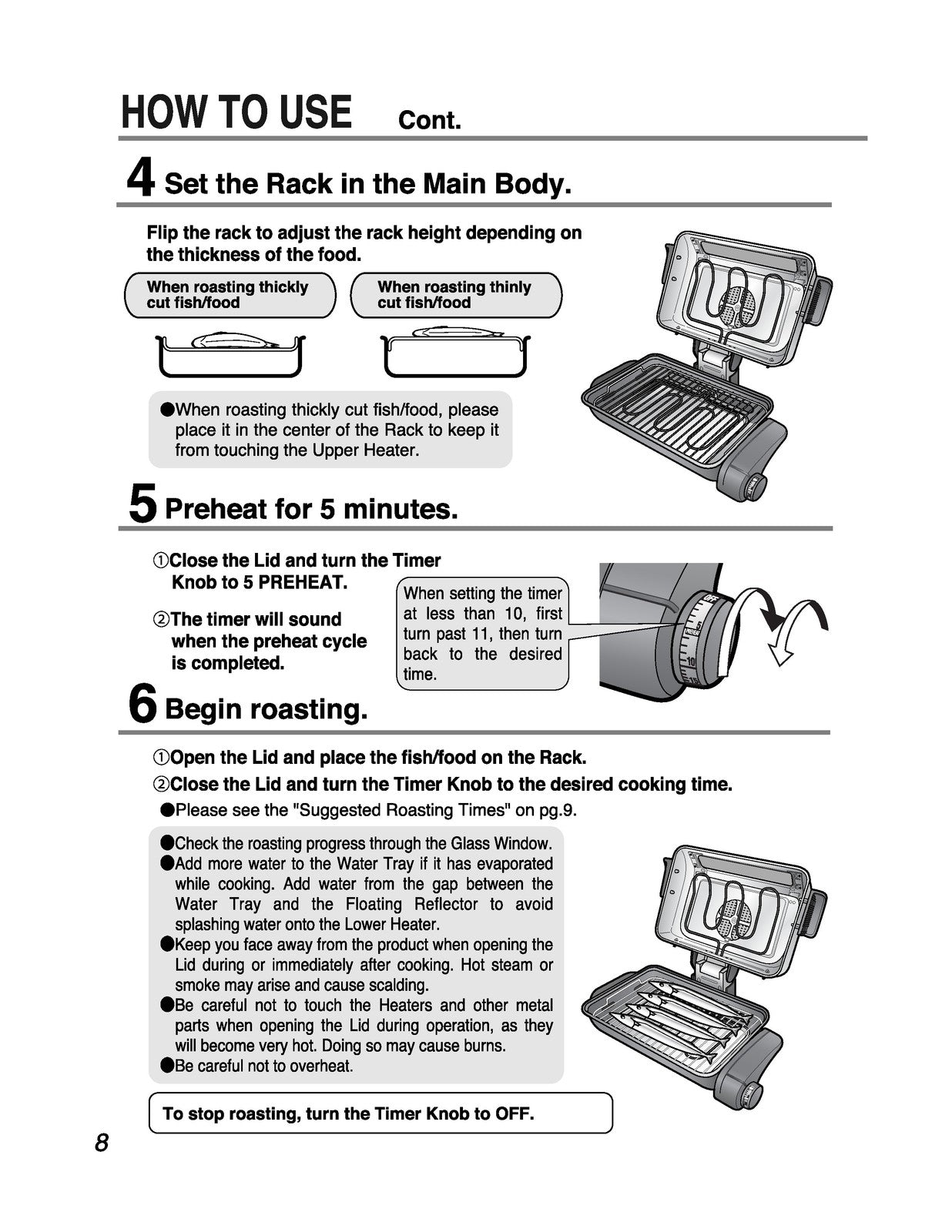 ZOJIRUSHI EF-VSC40 Gourmet Roaster Operating Instructions Manual - WIRE BOUND