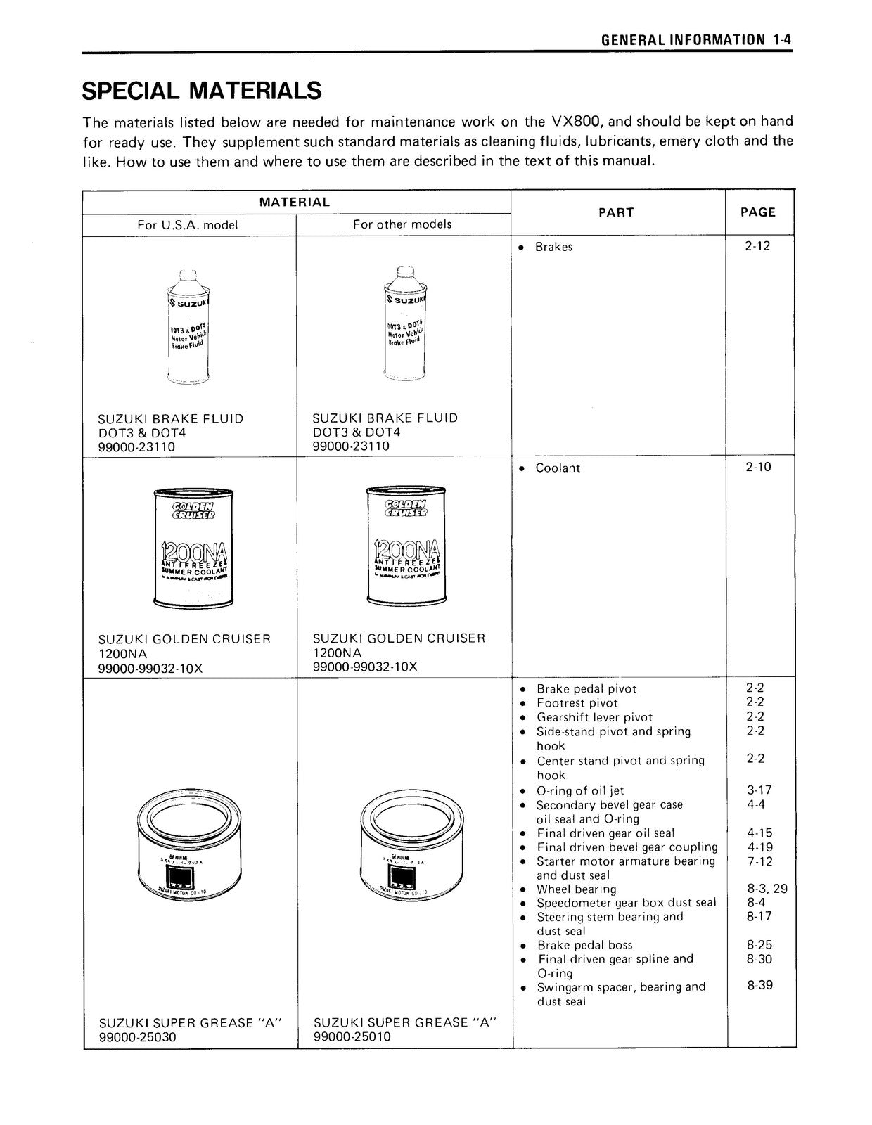 SUZUKI VX800 VX800L VX800M VX800N VX800P Service Manual 1990 - WIRE BOUND