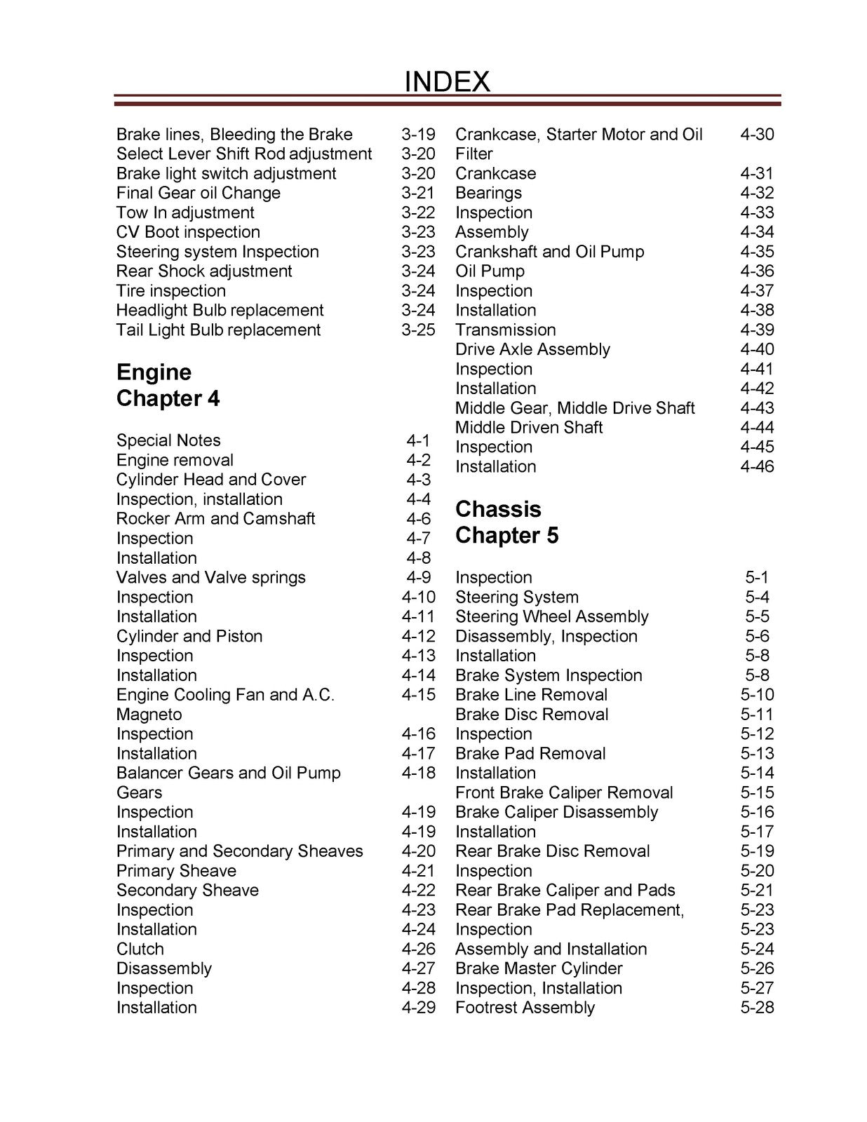 CUB CADET Challenger 500 700 Utility Vehicle Service Manual, FOLDOUTS