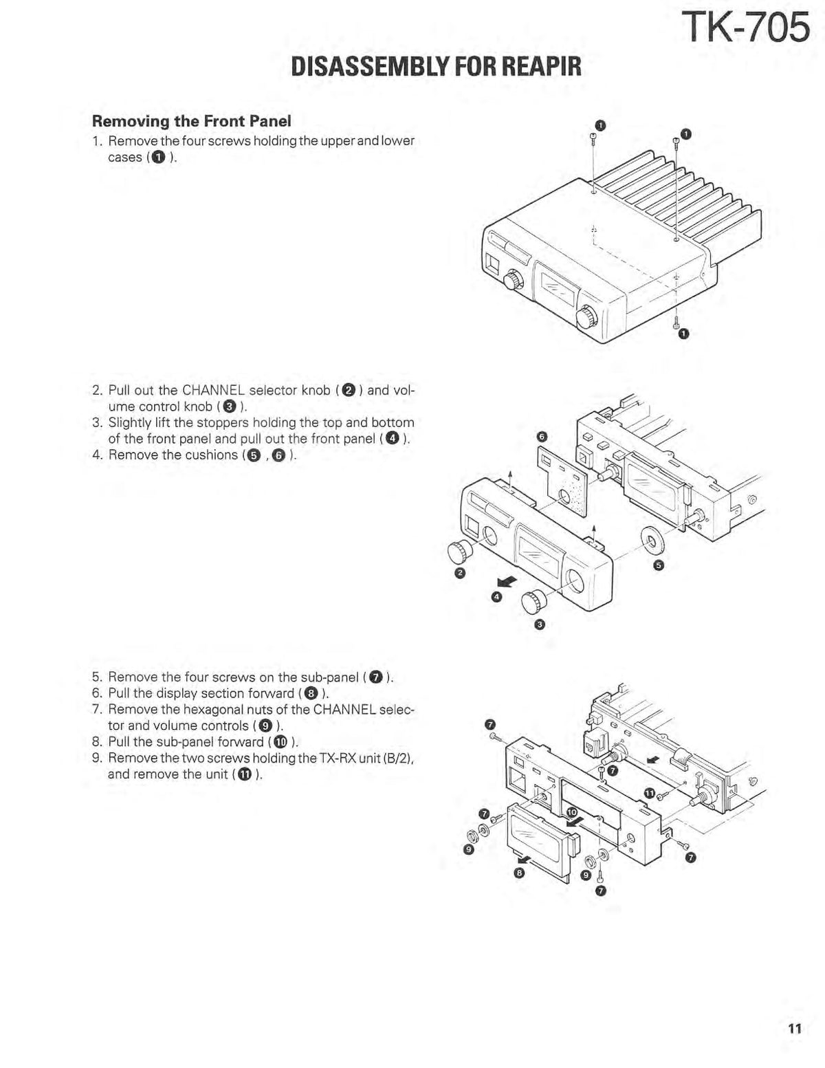 KENWOOD TK-705 TK-805D Two-Way Radio Service Manual BUNDLE - WIRE BOUND - COVERS