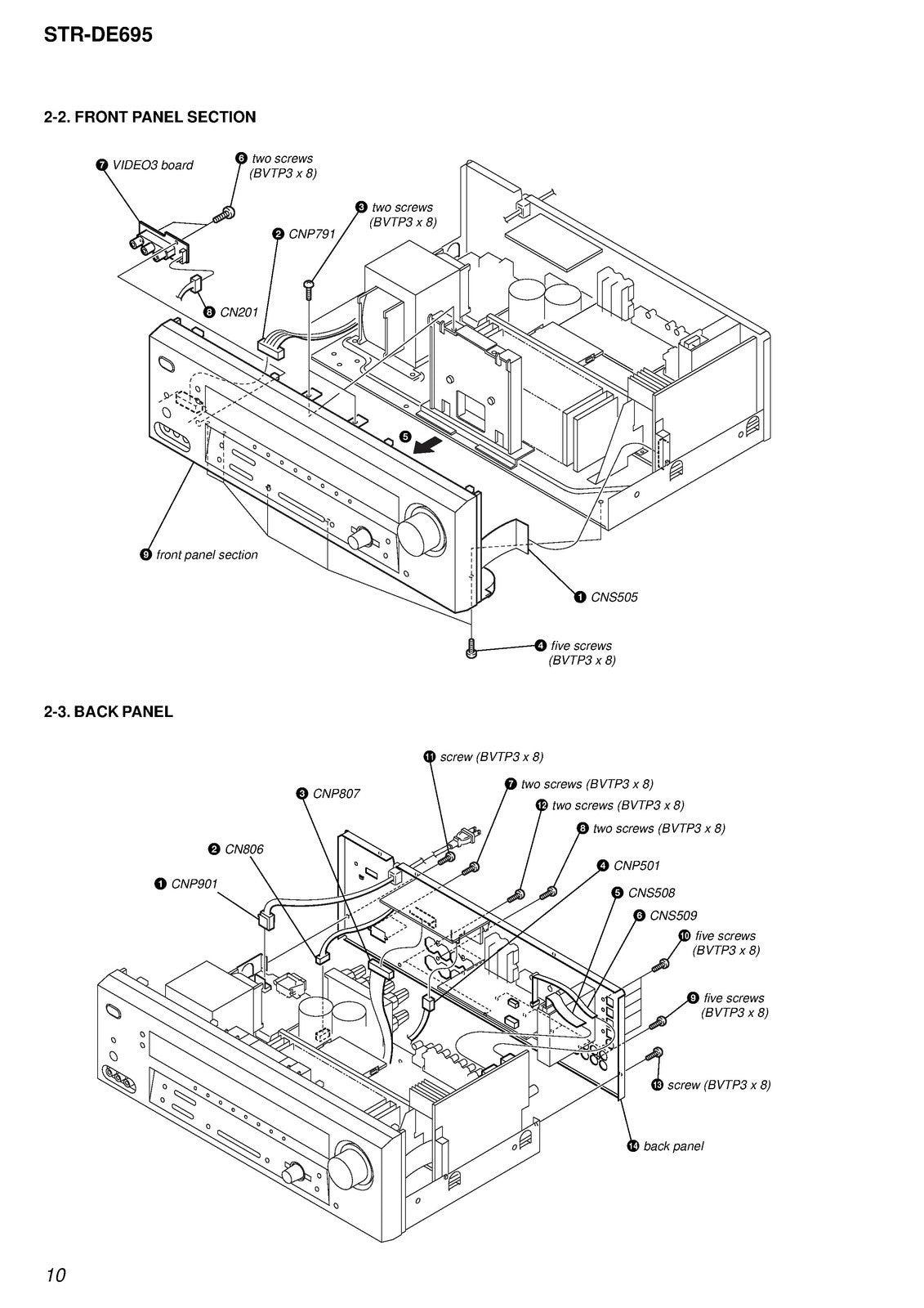 SONY STR-DE695 FM Stereo FM-AM Receiver Service Manual, BOUND, COVERS, FOLDOUTS