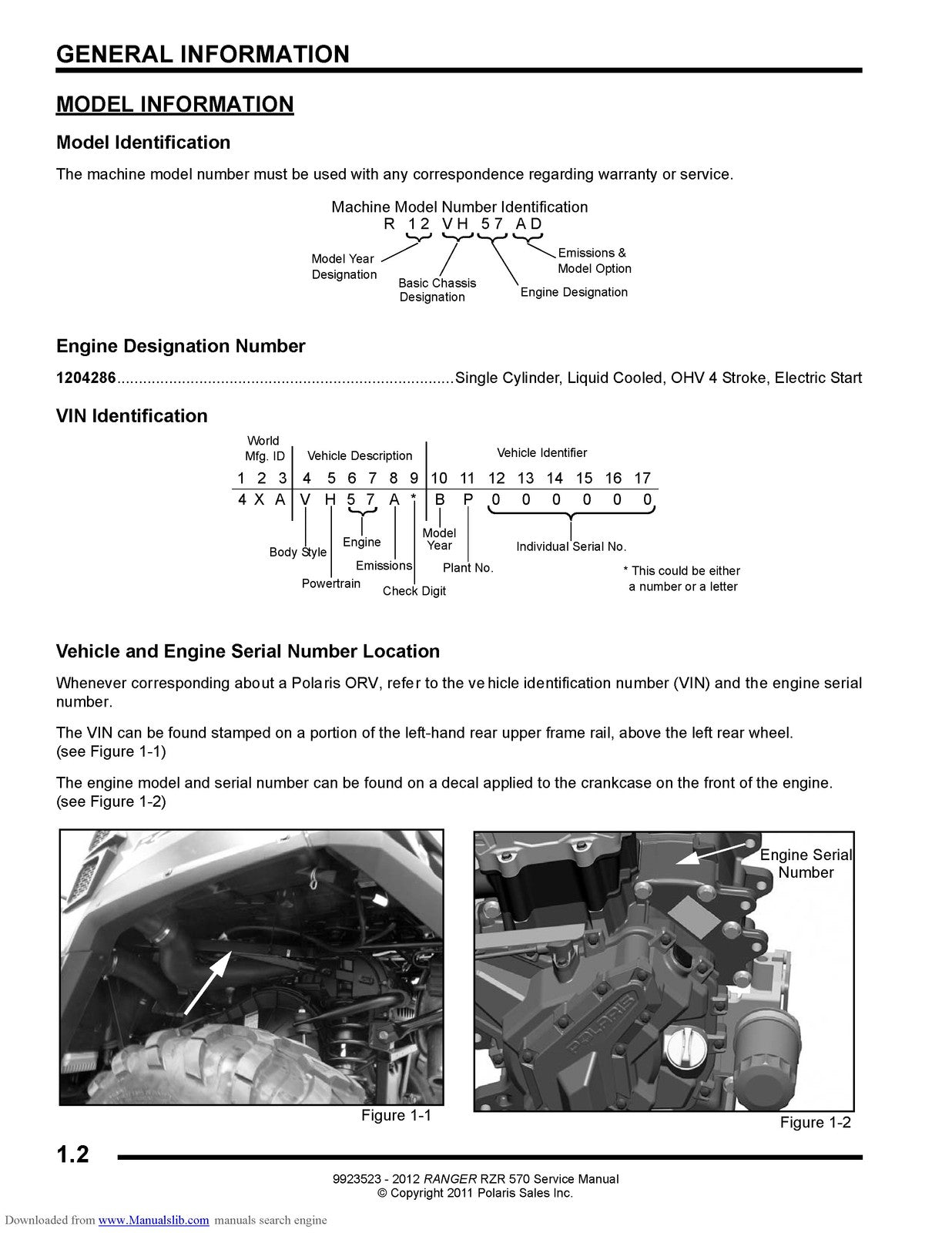 POLARIS Ranger RZR 570 Service Manual 2012 - STEEL WIRE BOUND - TOUGH COVERS