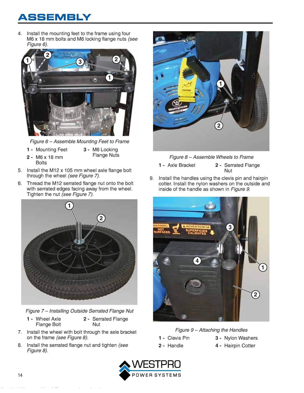 WESTINGHOUSE Portable Generator WH4500  WH6000 WH7000E Owners Manual - BOUND