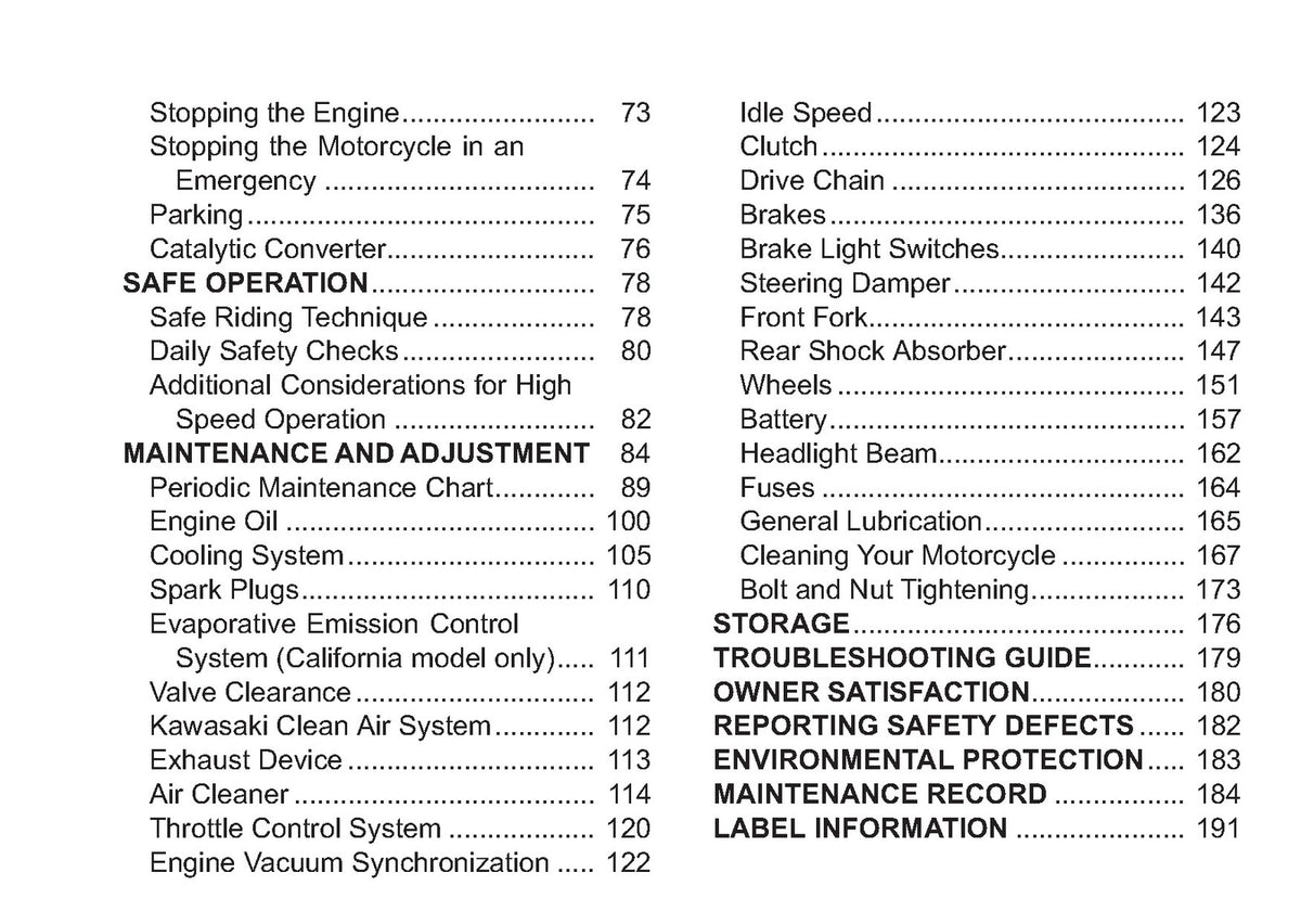 KAWASAKI Ninja ZX-6R Owners Manual 2009 - STEEL WIRE BOUND - PROTECTIVE COVERS