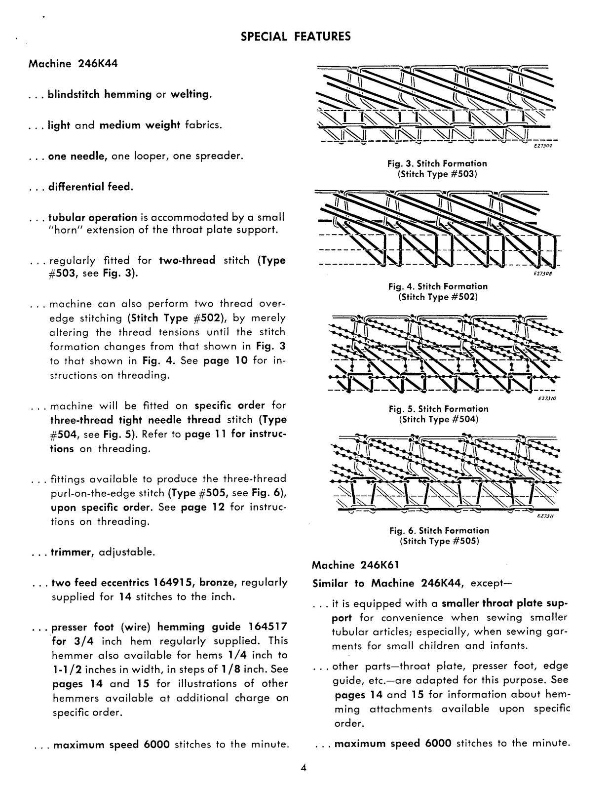 SINGER 246K44 246K61 Sewing Machine Service Manual - WIRE BOUND - TOUGH COVERS