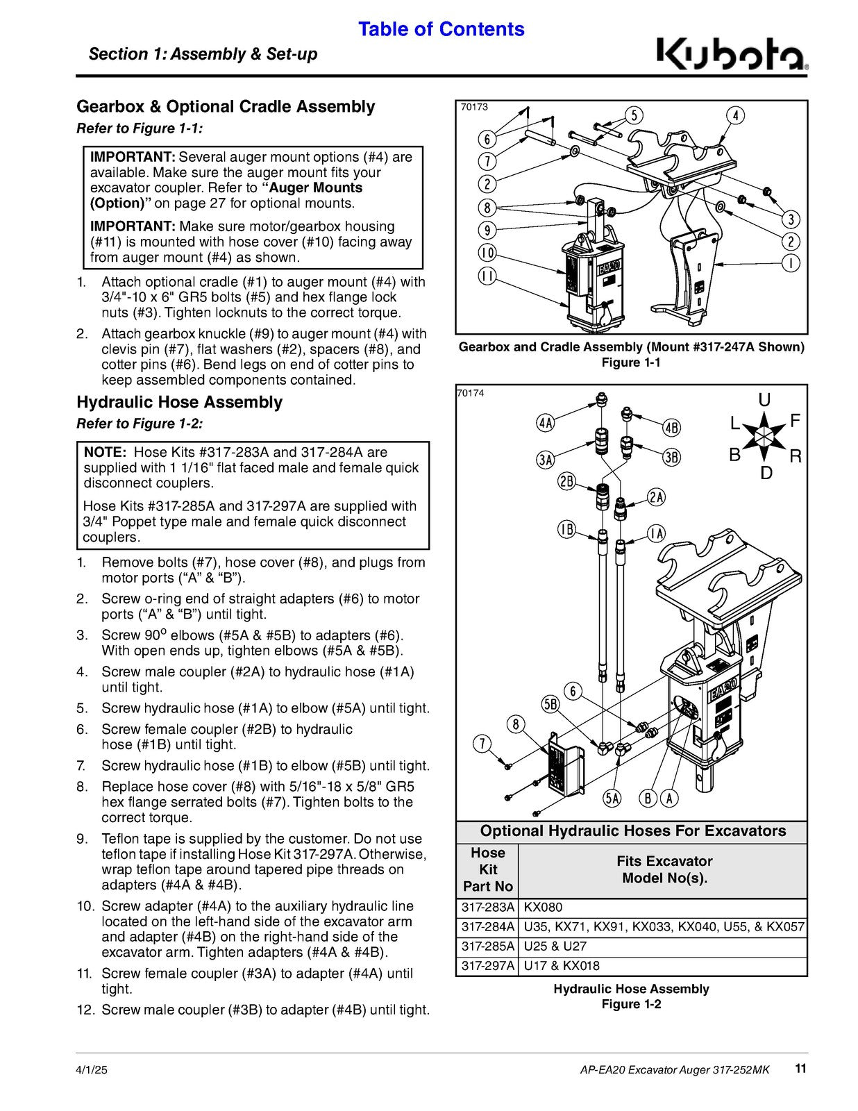 LAND PRIDE EA20 Series Excavator Augers Operators Manual - WIRE BOUND - COVERS