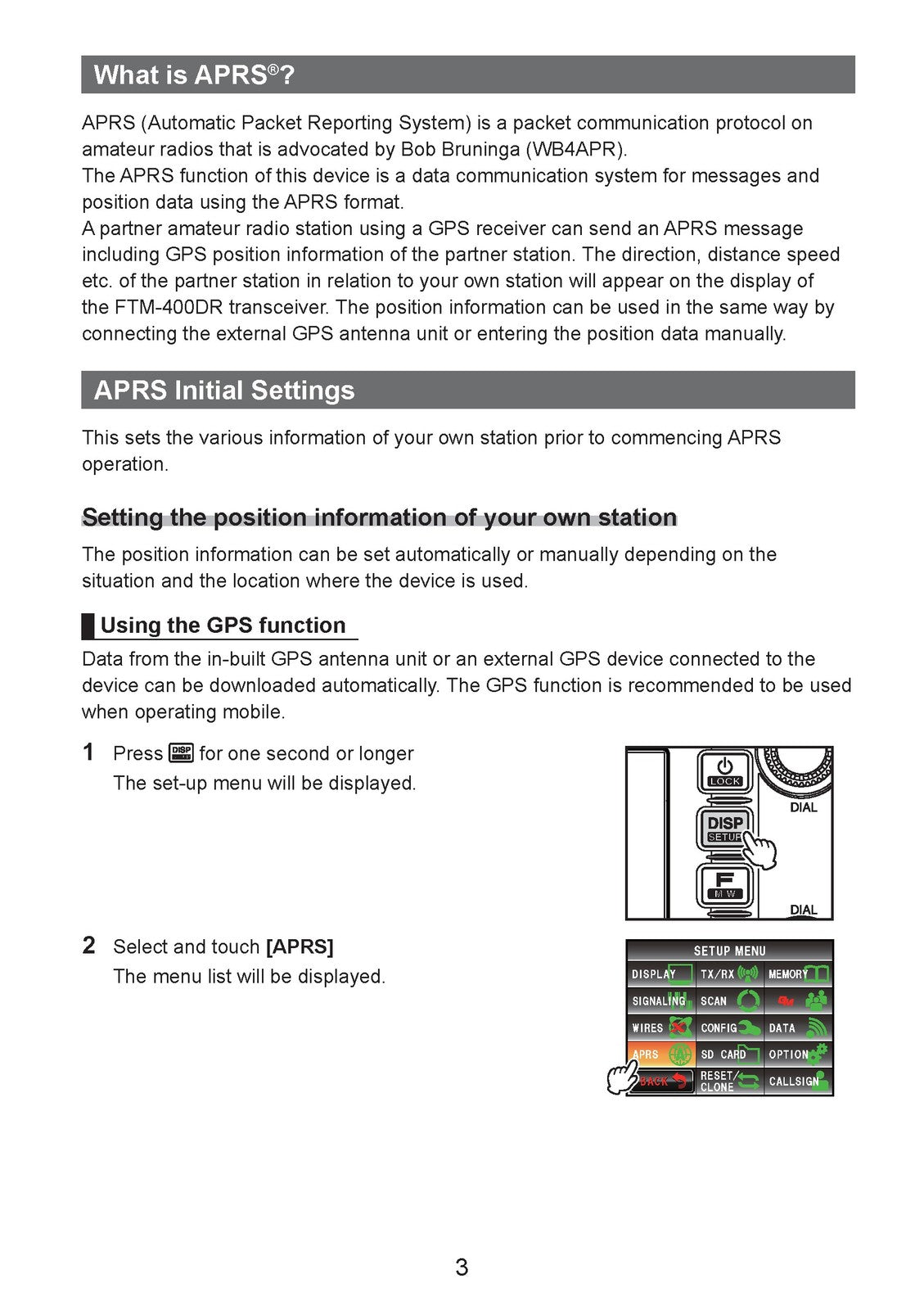 YAESU FTM-400XDR APRS Edition Operating Manual 2013 - WIRE BOUND - TOUGH COVERS