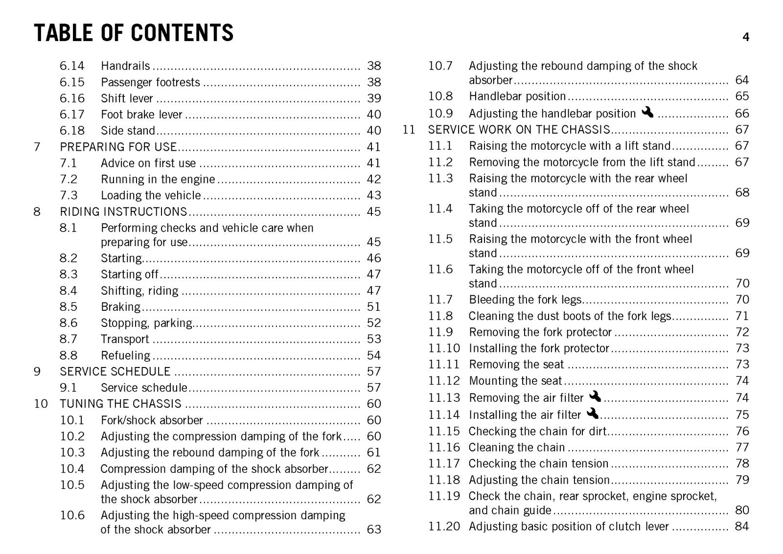 KTM 690 SMC R EU Owners Manual 2013 - STEEL WIRE BOUND - PROTECTIVE COVERS