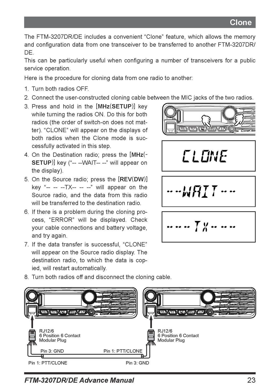 YAESU FTM-3207DR 3207DR DE UHF Digital Analog Transceiver Advance Manual - BOUND