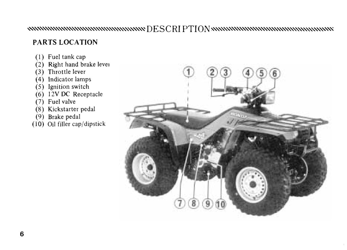 HONDA TRX350 Fourtrax Foreman Operators & Service Manual BUNDLE - WIRE BOUND