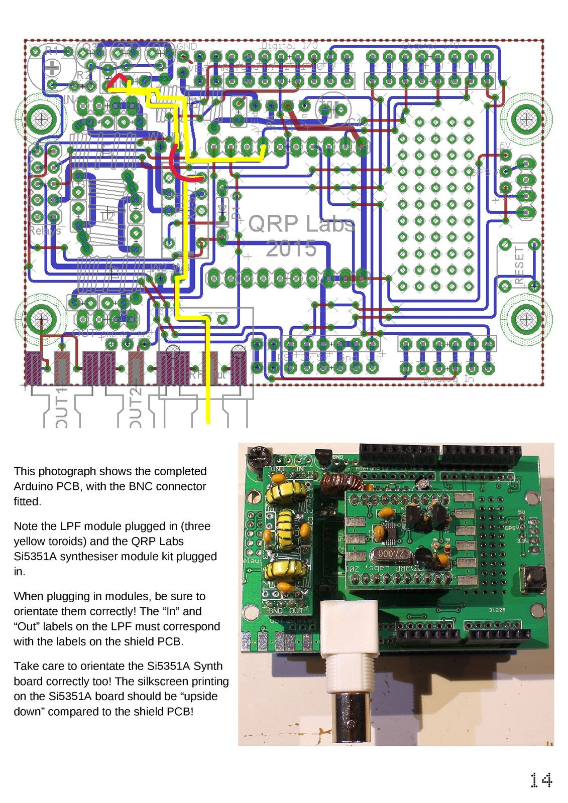 QRP LABS Arduino Shield Kit Assembly Manual 2015 - WIRE BOUND - TOUGH COVERS