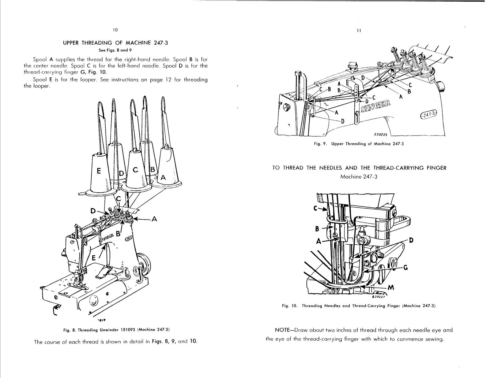 SINGER 247-2 247-3 Sewing Machine Service Manual - WIRE BOUND - TOUGH COVERS