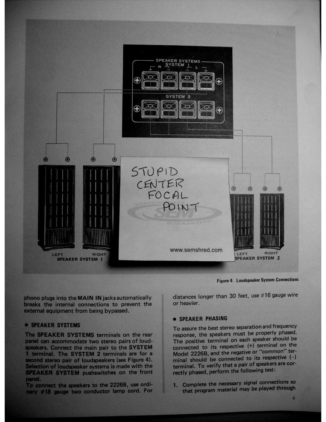 MARANTZ 2226B Stereophonic Receiver Handbook Of Instructions Manual - WIRE BOUND