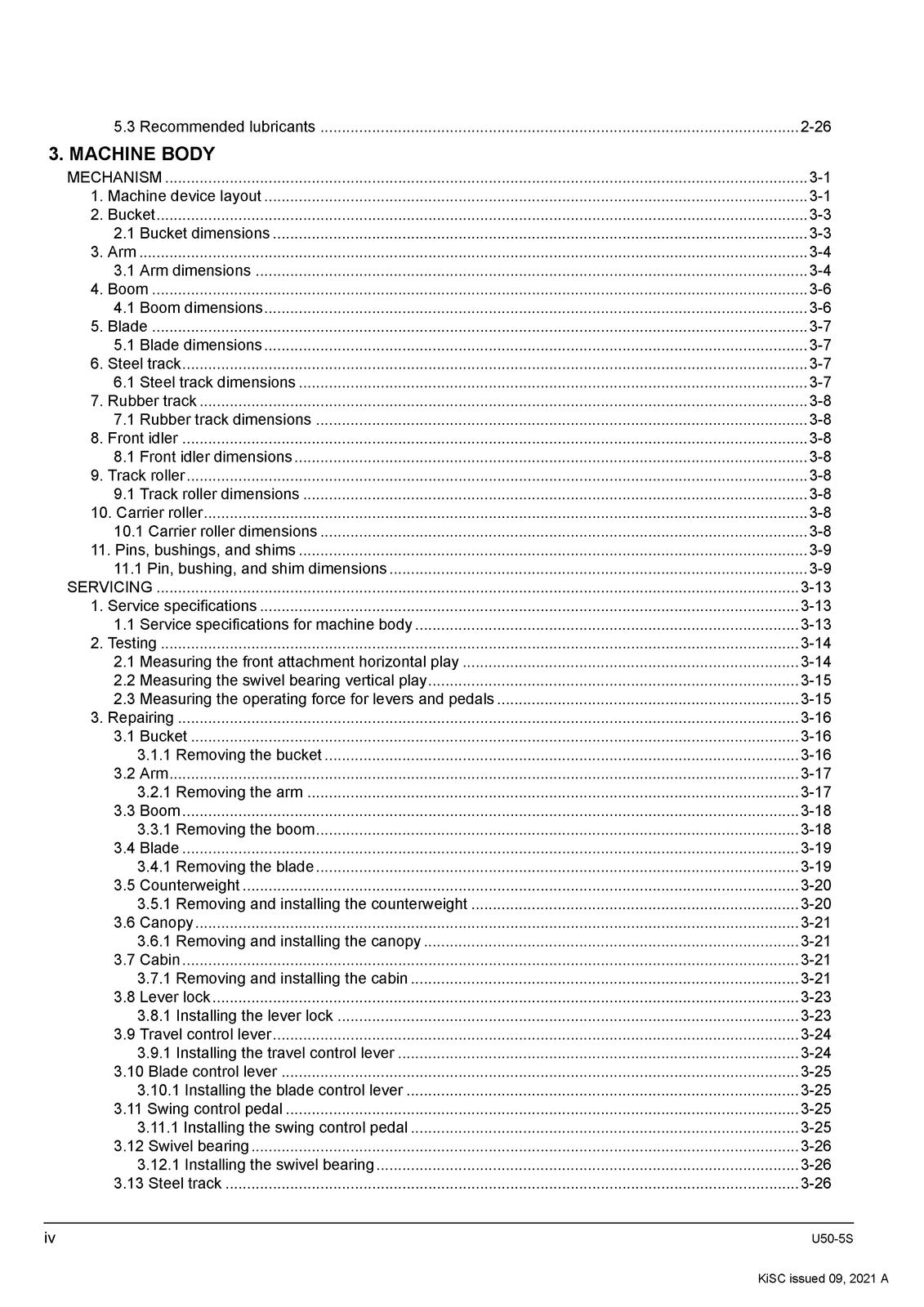 KUBOTA U50-5S EXCAVATOR WORKSHOP MANUAL - BOUND - COVERS - XL FOLDOUT PAGES