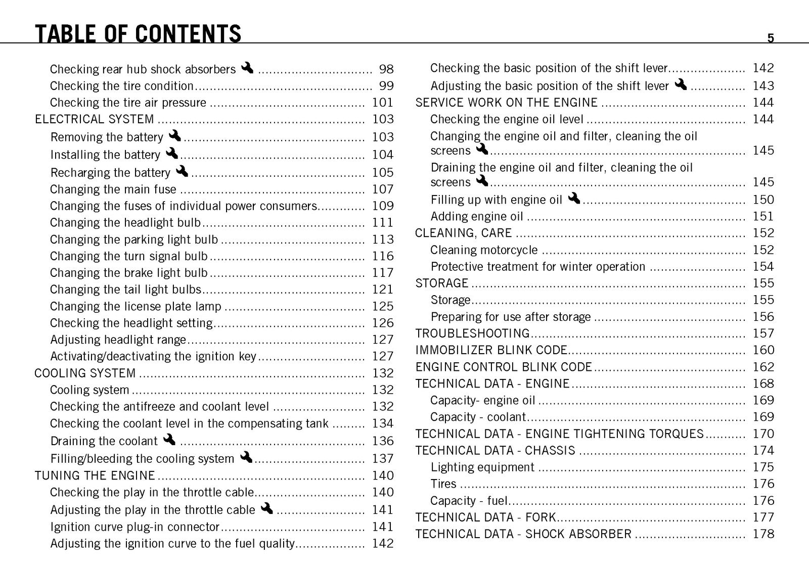 KTM 990 Supermoto R EU Owners Manual 2011 - STEEL WIRE BOUND - PROTECTIVE COVERS