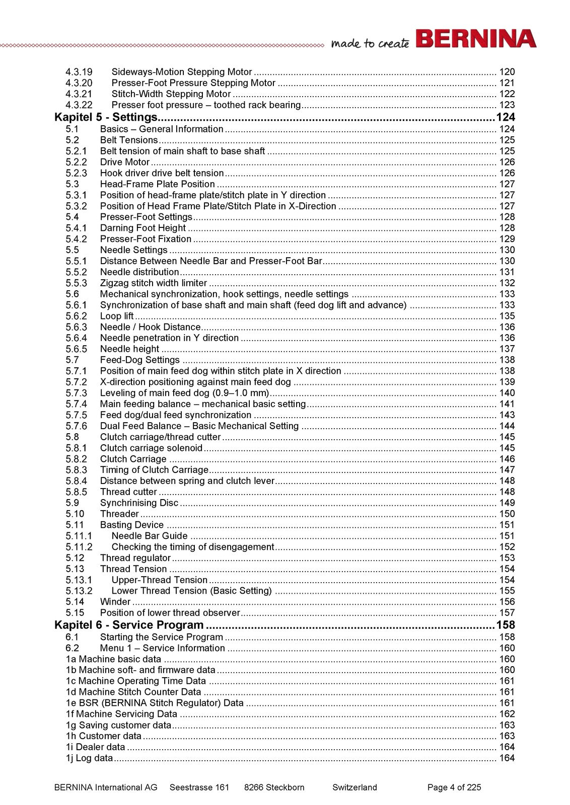BERNINA 7 Series 790 Service Maintenance Manual - WIRE BOUND - TOUGH COVERS
