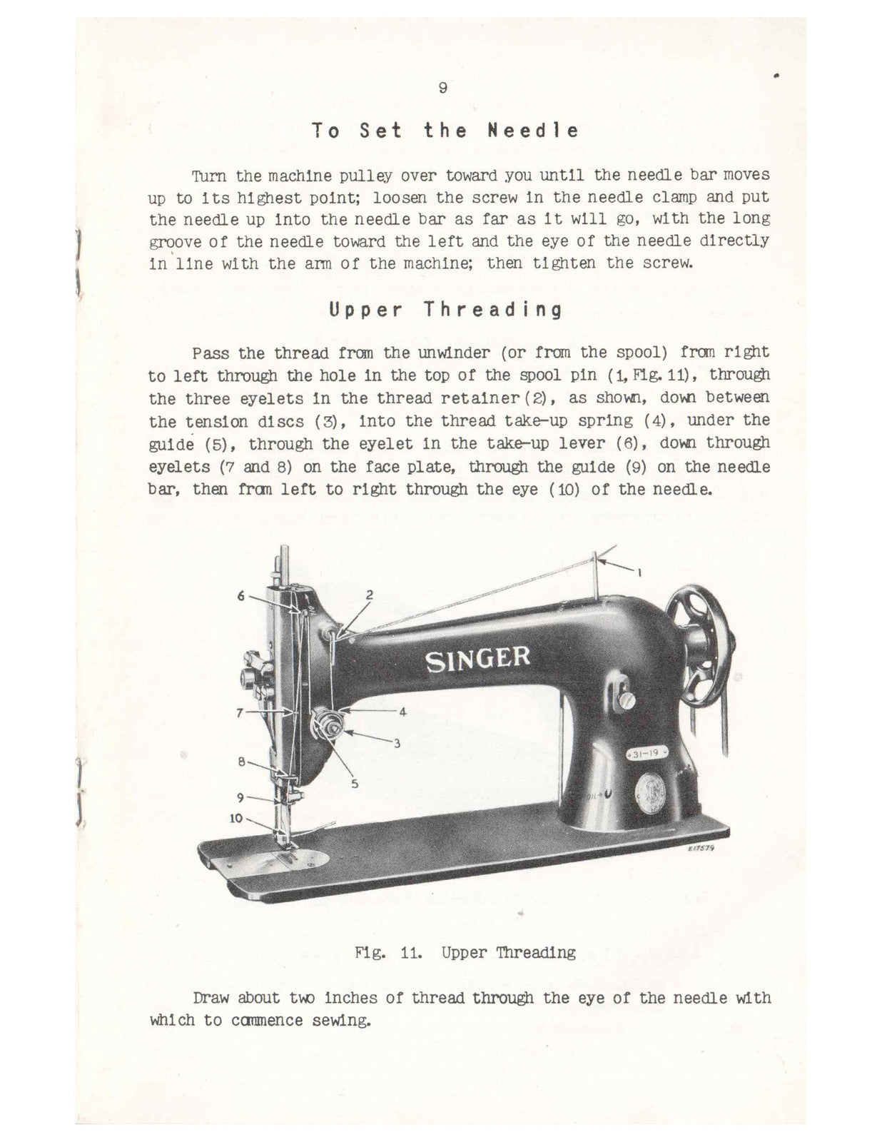 SINGER 31-19 31-47 Instructions For Using And Adjusting Manual - WIRE BOUND