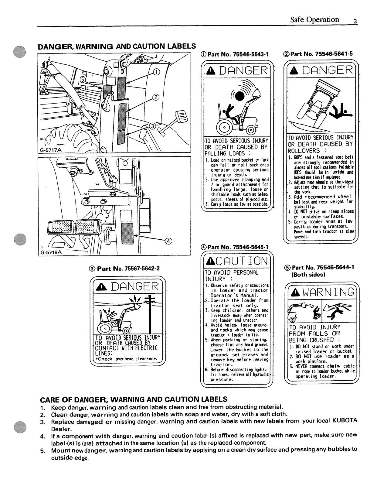 KUBOTA LA272 LA302 LA352 LA402 Front Loader Operators Manual - WIRE BOUND