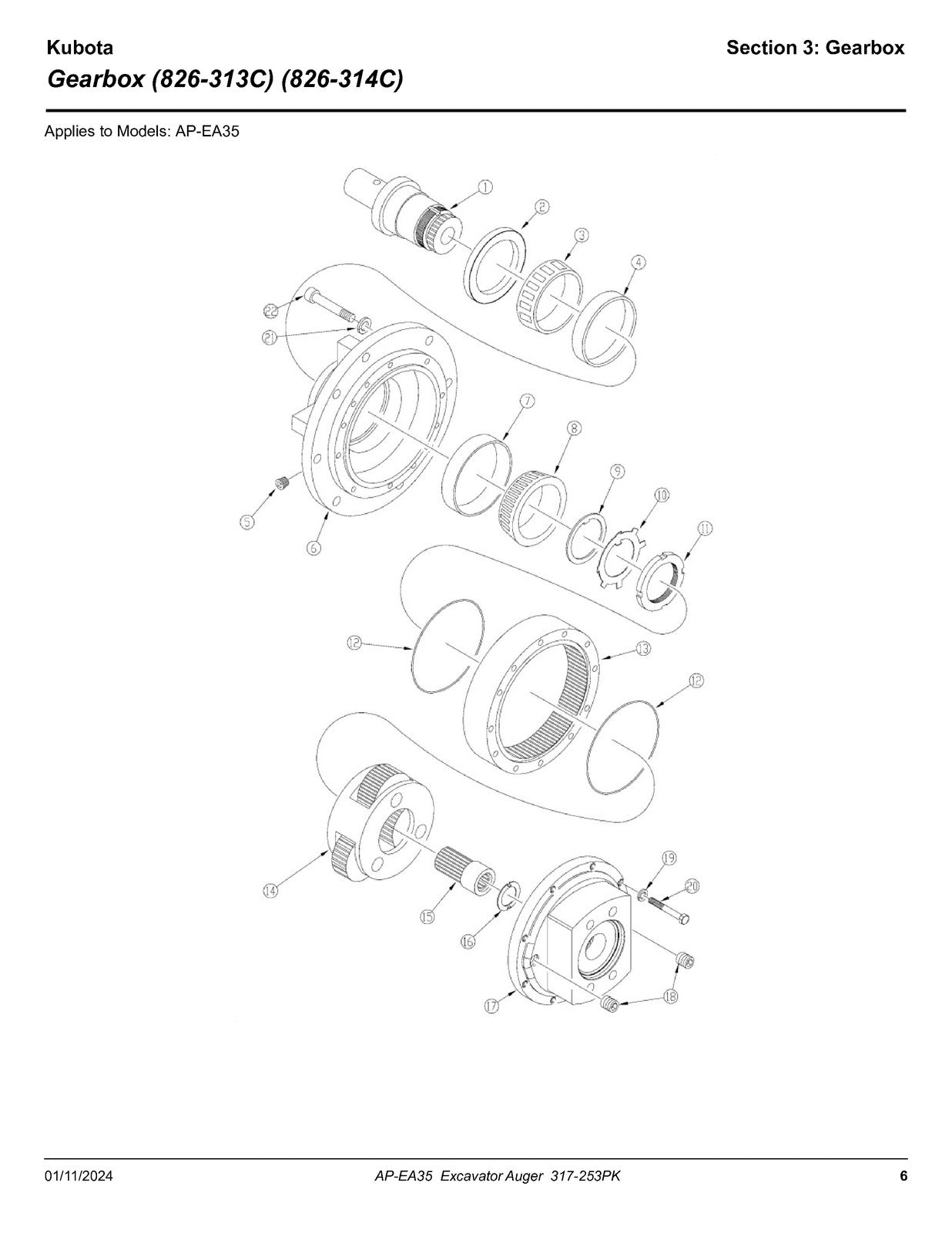 LAND PRIDE EA35 Excavator Augers Parts Manual 2023 - WIRE BOUND - TOUGH COVERS