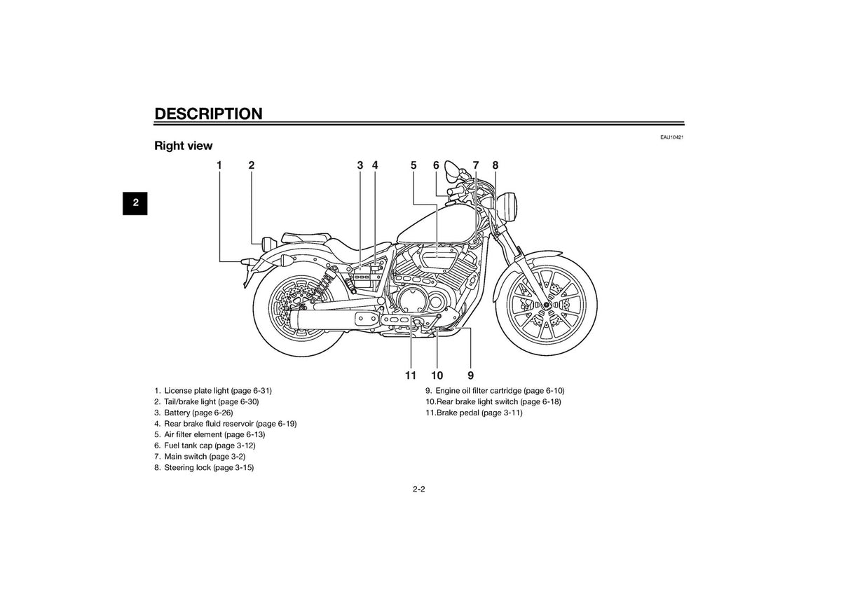 YAMAHA XVS950CU Motorcycle Owners Manual 2013 - STEEL WIRE BOUND - TOUGH COVERS