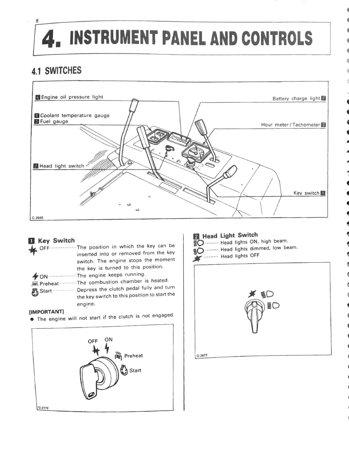 KUBOTA F2100 F2100E F2400 Front Mower Operators Manual - WIRE BOUND - COVERS