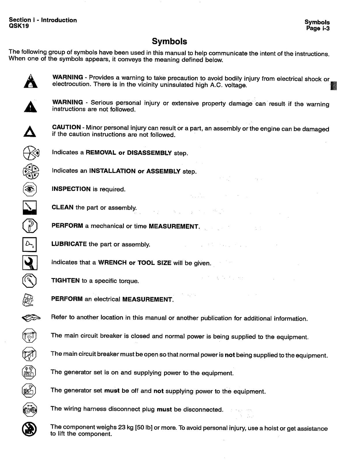 CUMMINS QSK19 Quantum Engine Operation And Maintenance Manual 1996 - WIRE BOUND