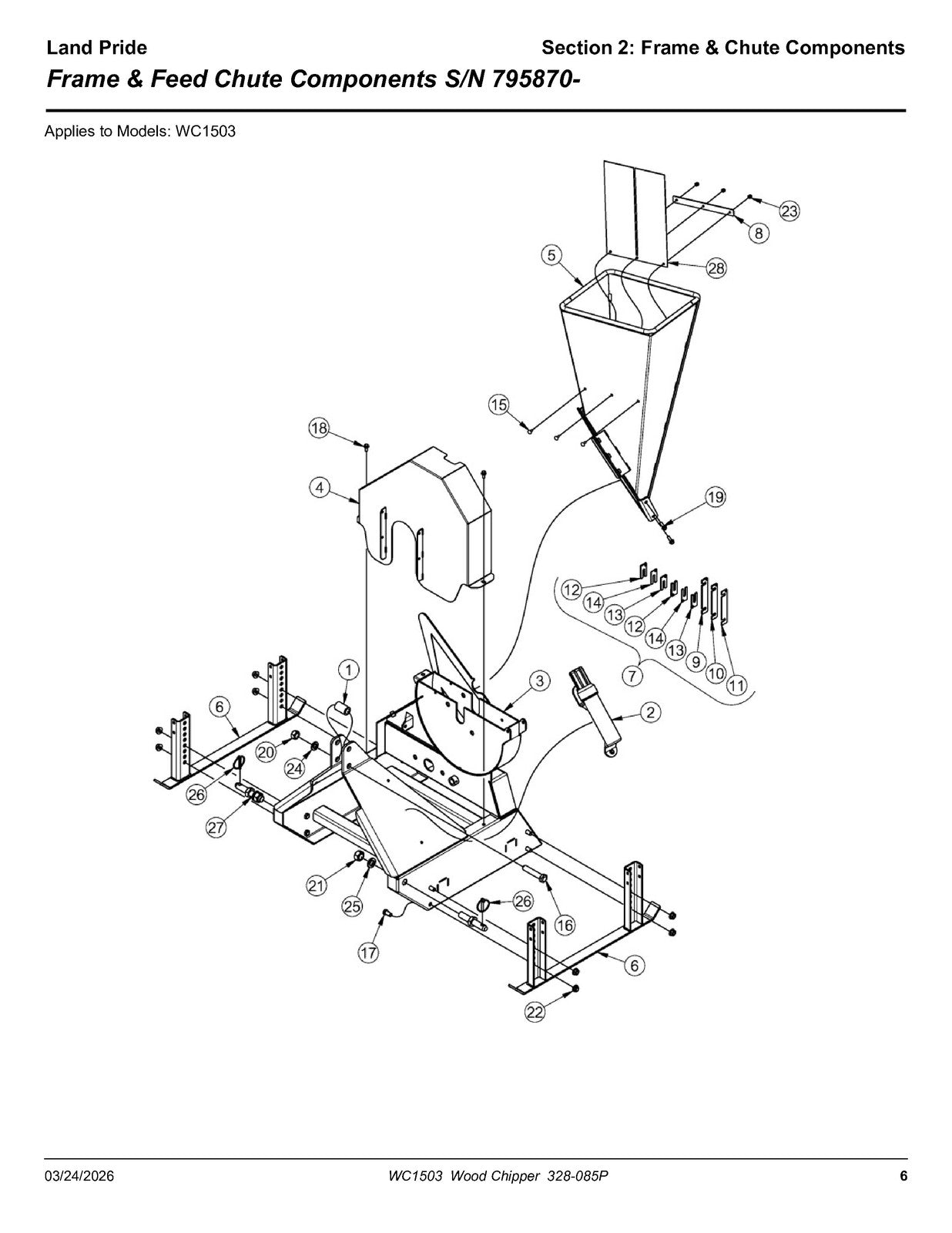 LAND PRIDE WC1503 Wood Chippers Parts Manual 2026 - WIRE BOUND - TOUGH COVERS