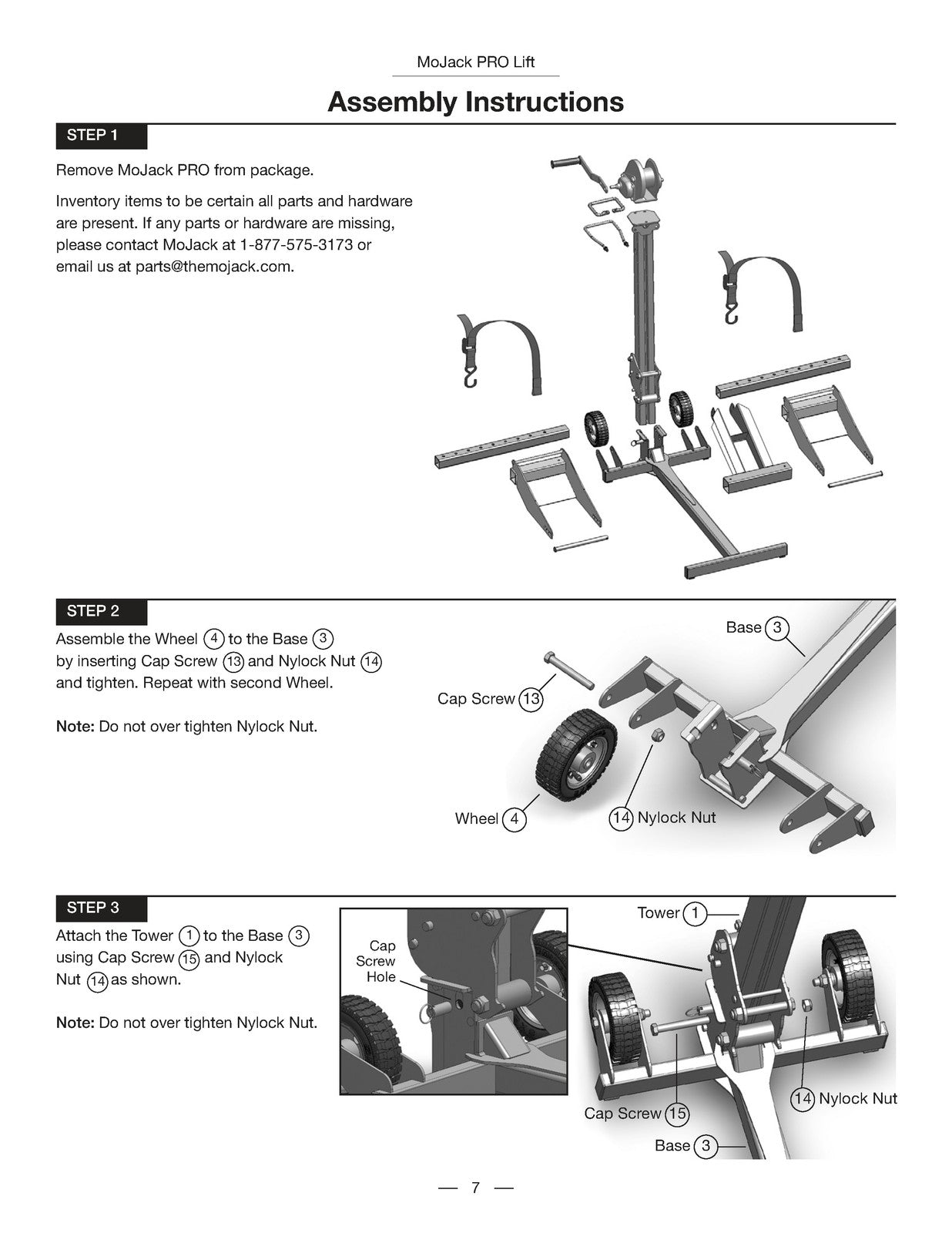 MOJACK PRO Mower Lift Instruction Manual - STEEL WIRE BOUND - PROTECTIVE COVERS