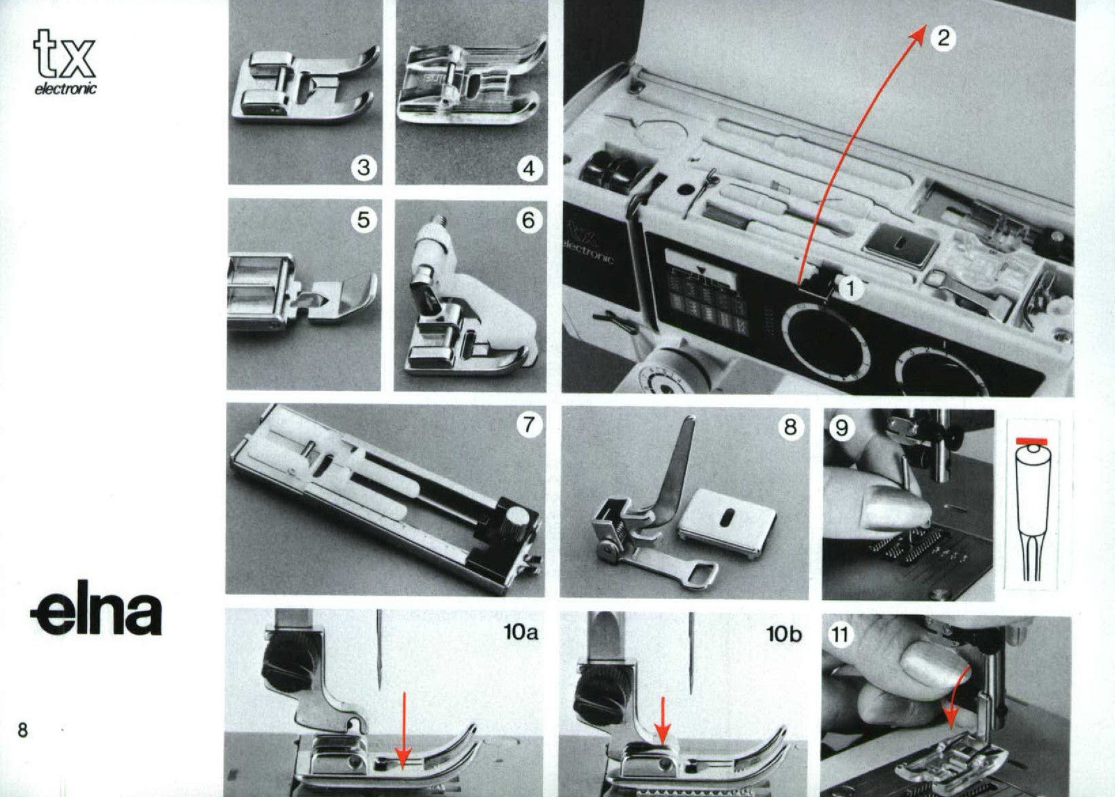 ELNA TX Electronic Sewing Machine Instruction Manual - WIRE BOUND - TOUGH COVERS