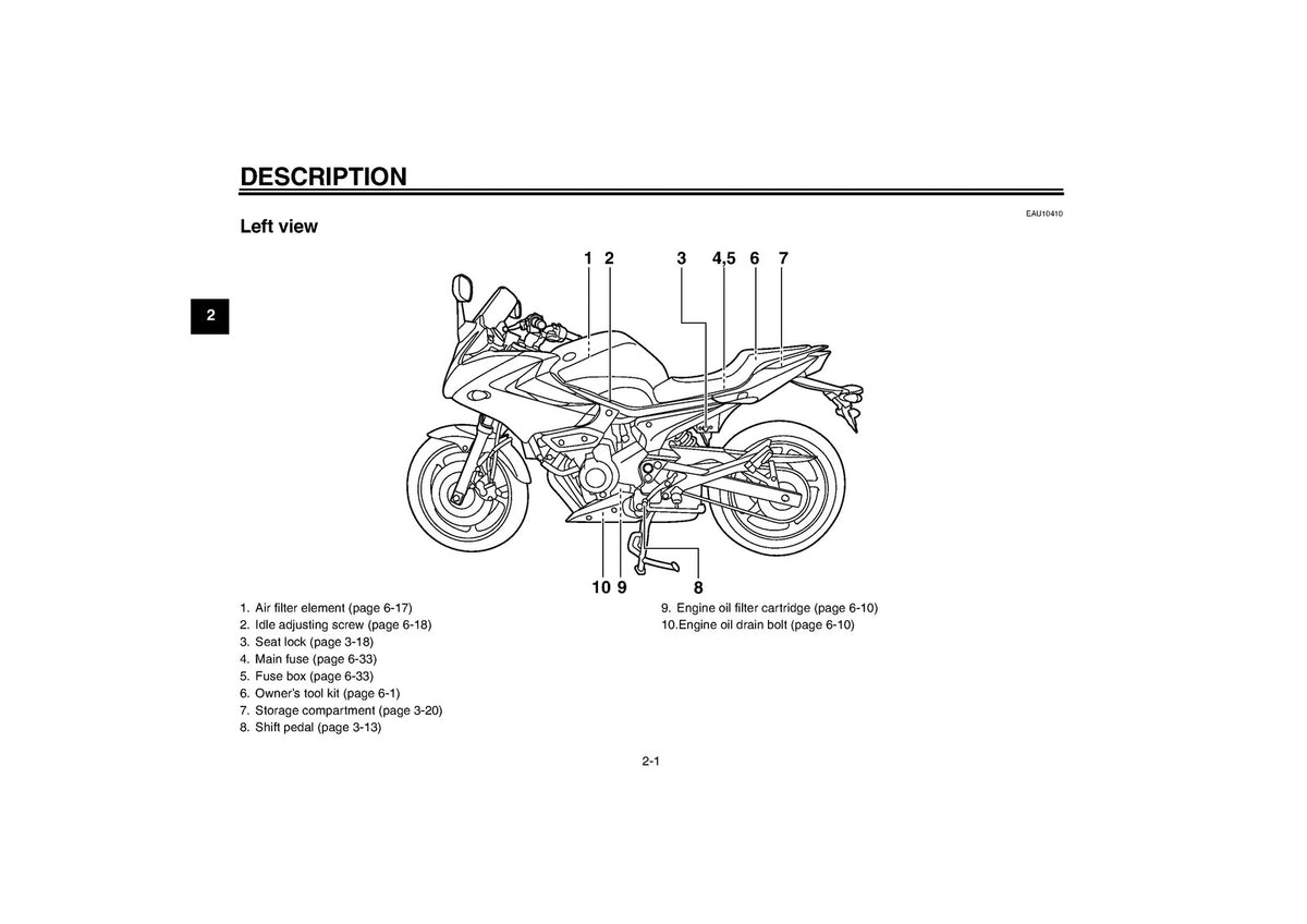 YAMAHA XJ6S XJ6SA Motorcycle Owners Manual 2009 - WIRE BOUND - TOUGH COVERS
