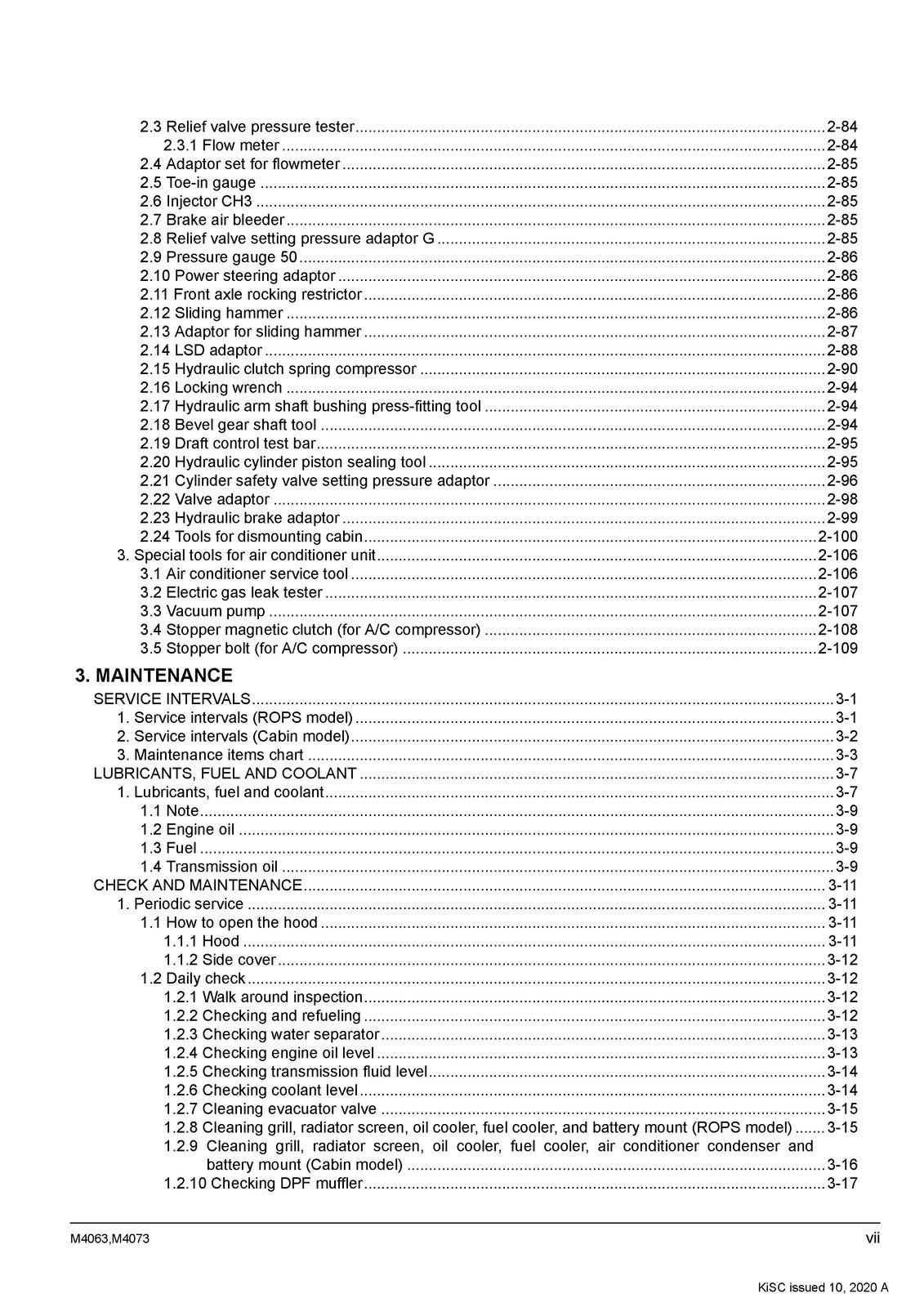 KUBOTA M4063 M4073 Tractor Workshop Manual 2020 - BOUND - COVERS - XL FOLDOUTS