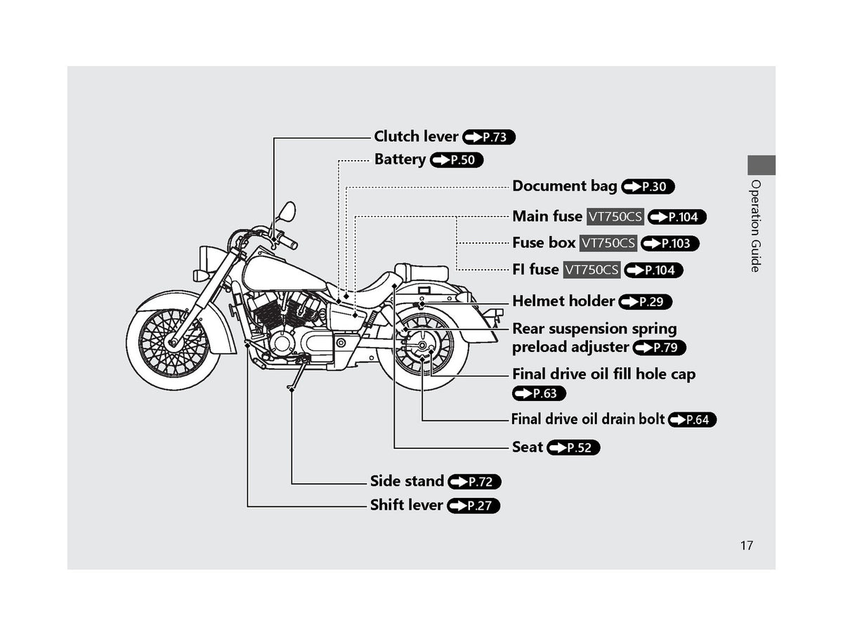 HONDA VT750C VT750CS Motorcycle Owners Manual 2018 - WIRE BOUND - TOUGH COVERS