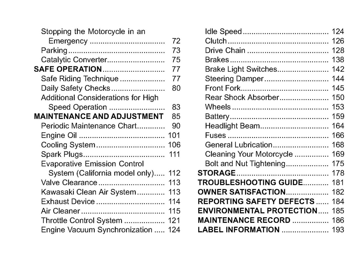 KAWASAKI Ninja ZX-6R Owners Manual 2010 - STEEL WIRE BOUND - PROTECTIVE COVERS