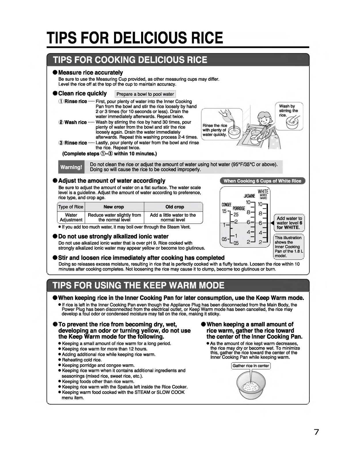 ZOJIRUSHI NL-GAC10 18 Umami Micom Rice Cooker Operating Instructions Manual