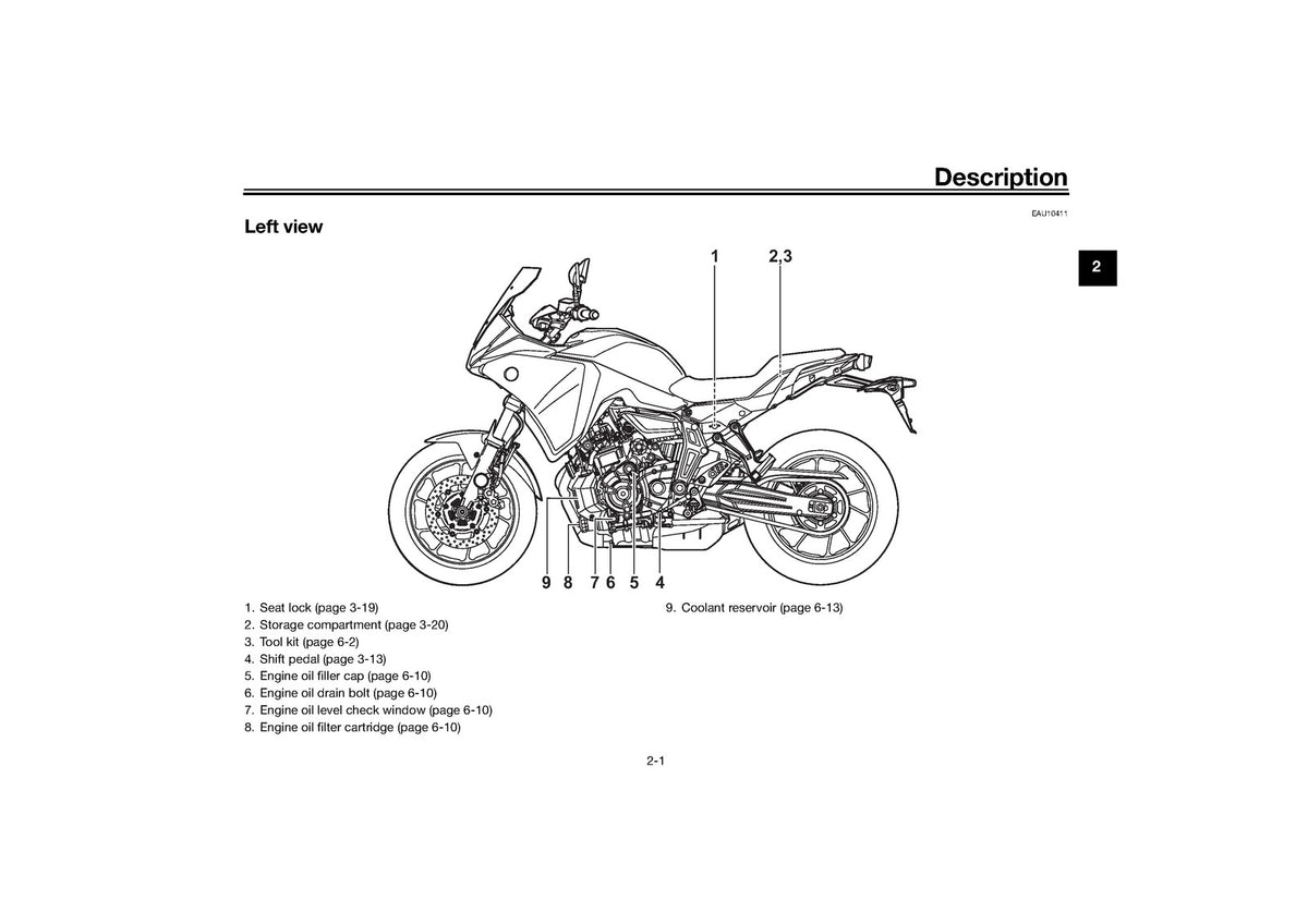 YAMAHA Tracer 7 MTT690 MTT690-U Motorcycle Owners Manual 2022 - WIRE BOUND