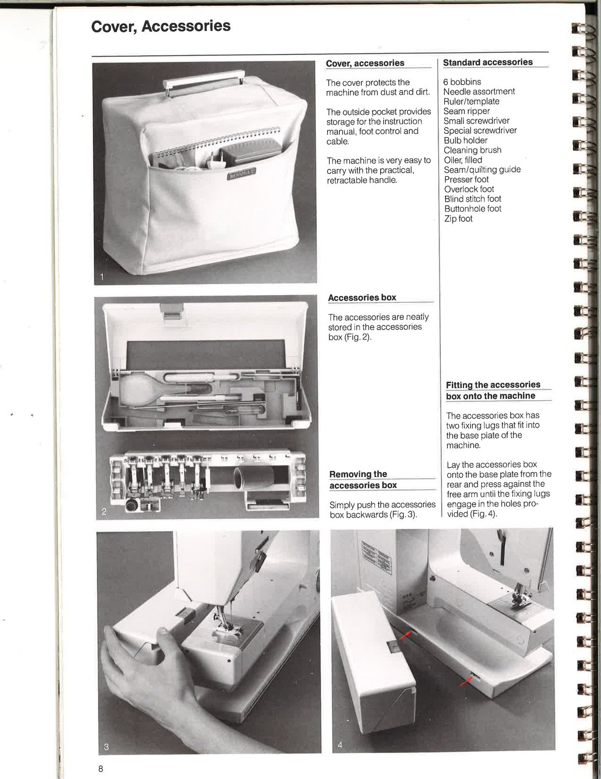 BERNINA 1010 My Bernina Guide Manual - STEEL WIRE BOUND - PROTECTIVE COVERS