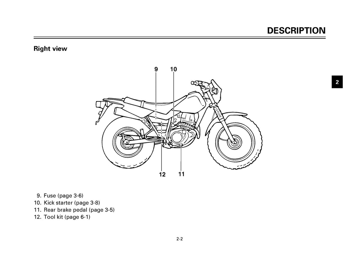 YAMAHA TW200 Owners Manual - STEEL WIRE BOUND - PROTECTIVE COVERS