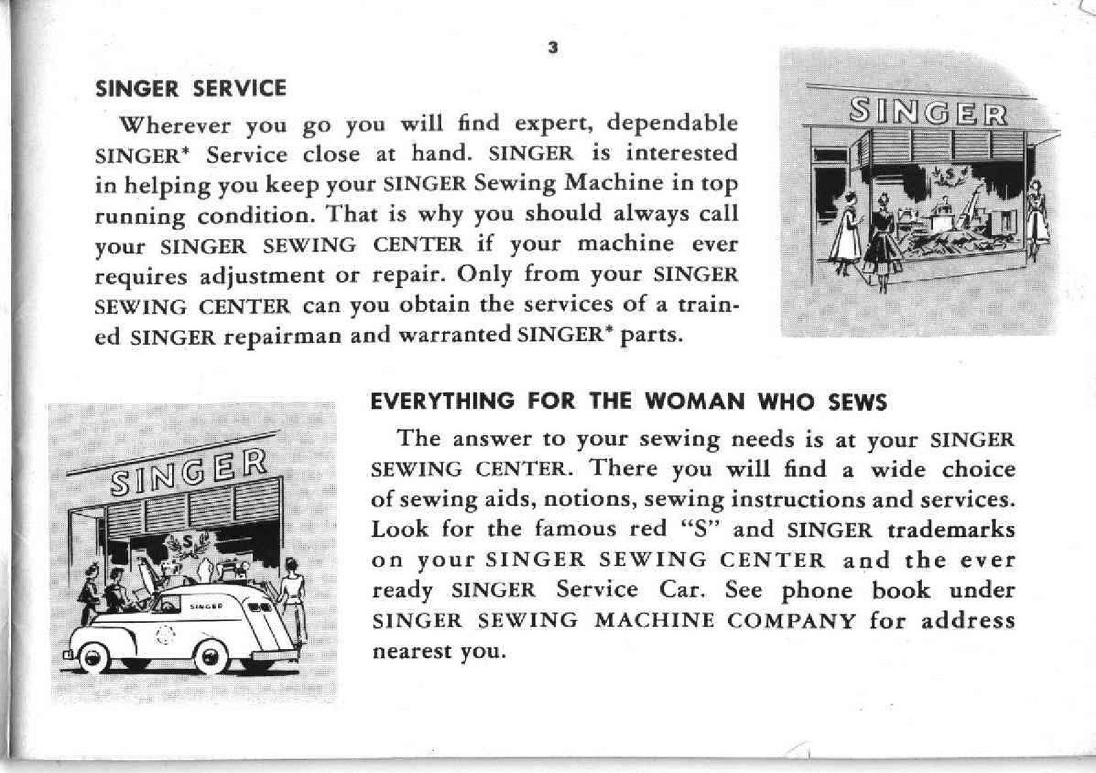 SINGER 404 Slant Needle Sewing Machine Instruction Manual - WIRE BOUND - COVERS