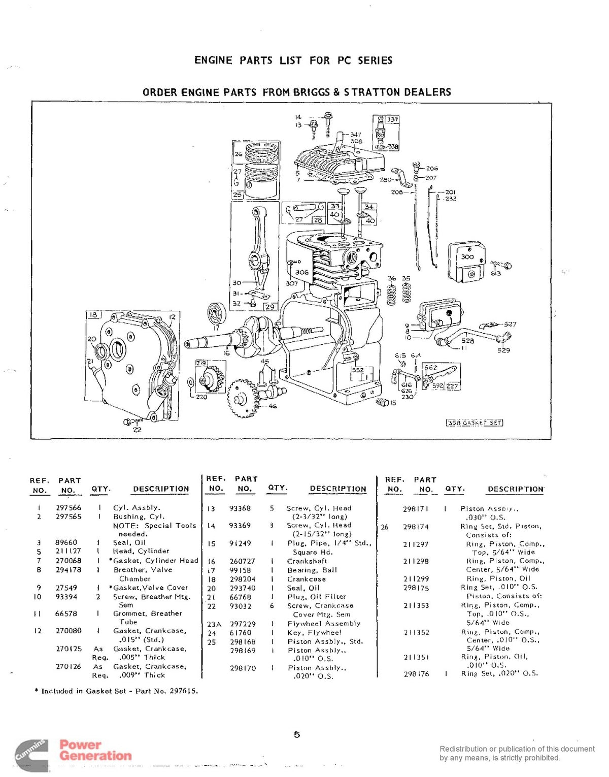 ONAN PC Series Spec A-C Operators And Parts Manual - WIRE BOUND - TOUGH COVERS