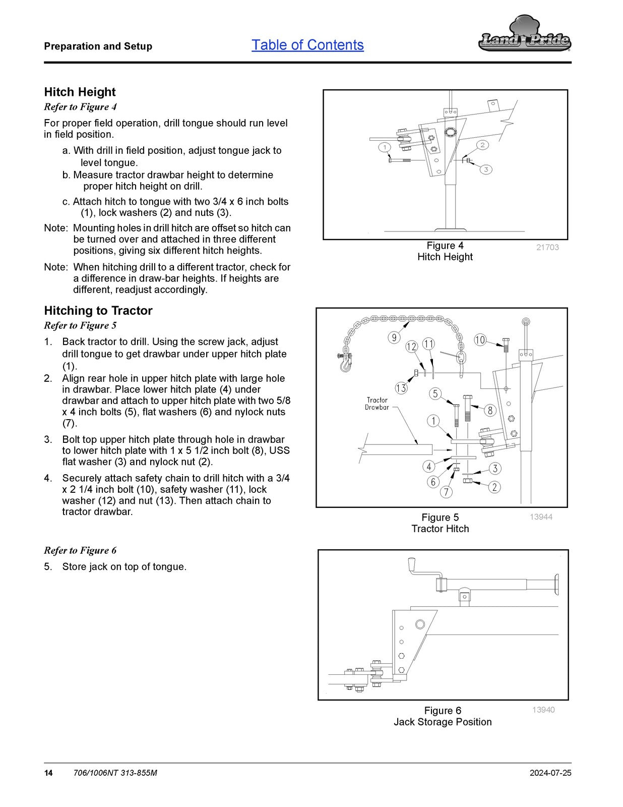 LAND PRIDE 706NT 1006NT End-wheel No-till Drills Operators Manual 2024 - BOUND