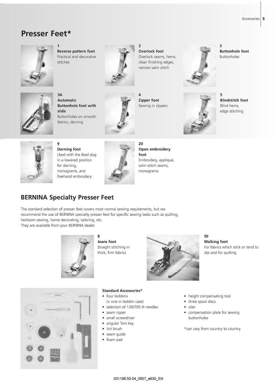 BERNINA Artista 630 635 LE Artista 640 Sewing Machine Instruction Manual - BOUND