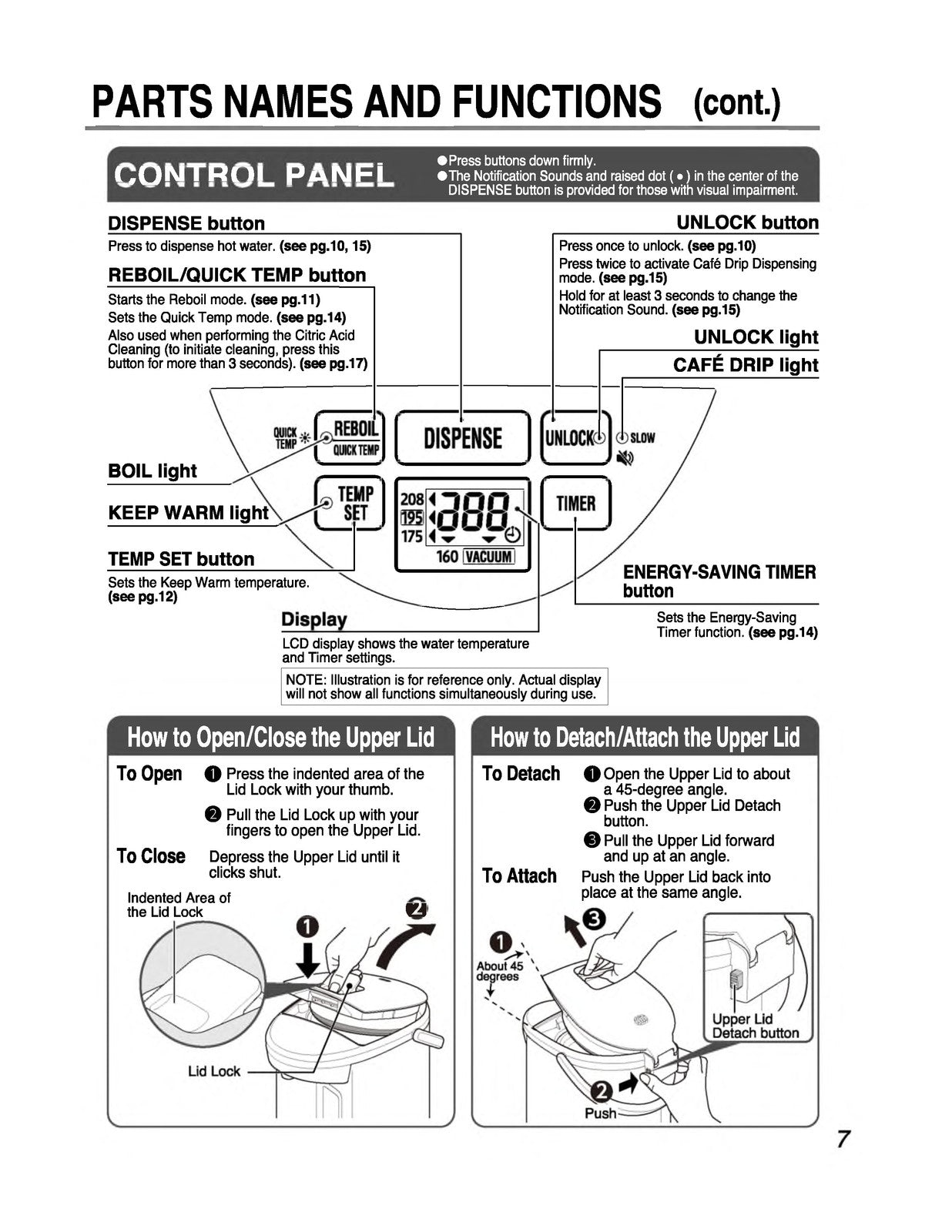 ZOJIRUSHI CV-JAC40 50 VE Hybrid Water Boiler Operating Instructions Manual
