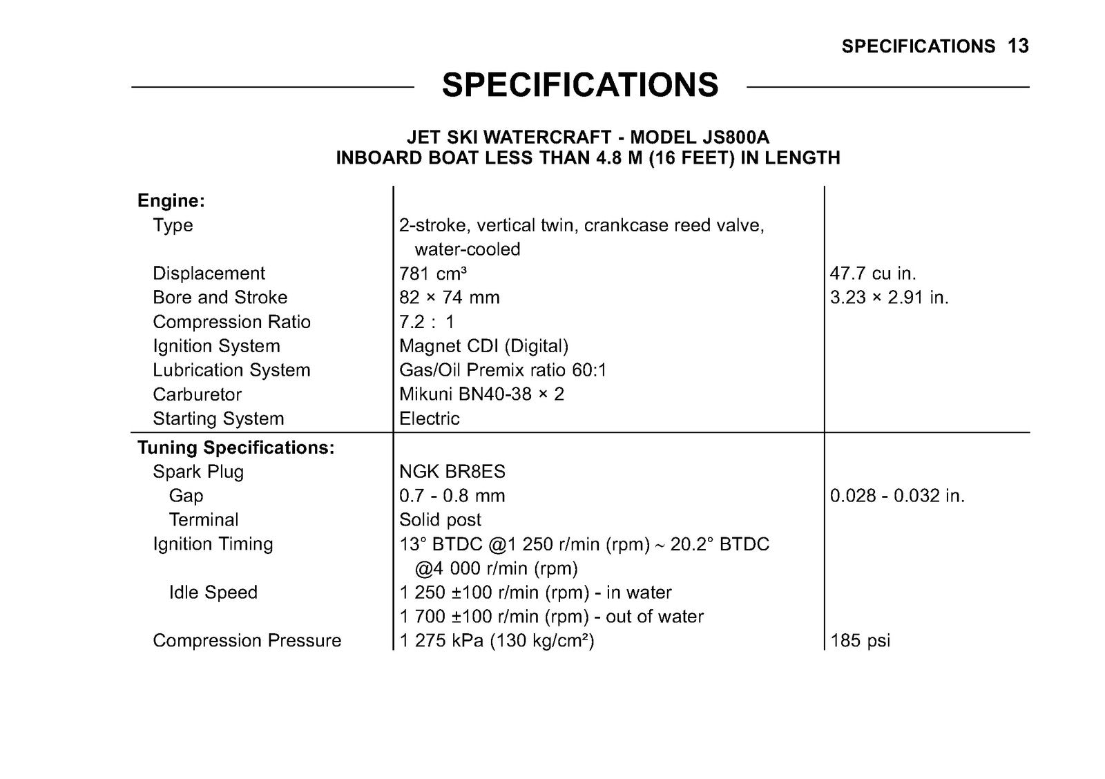 KAWASAKI 800 SX-R Jet Ski Watercraft Owners Manual 2011 - WIRE BOUND - COVERS