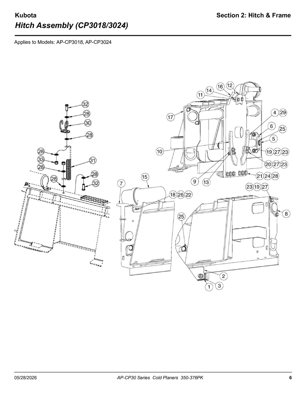LAND PRIDE CP30 Series Cold Planers Parts Manual 2026 - WIRE BOUND - COVERS
