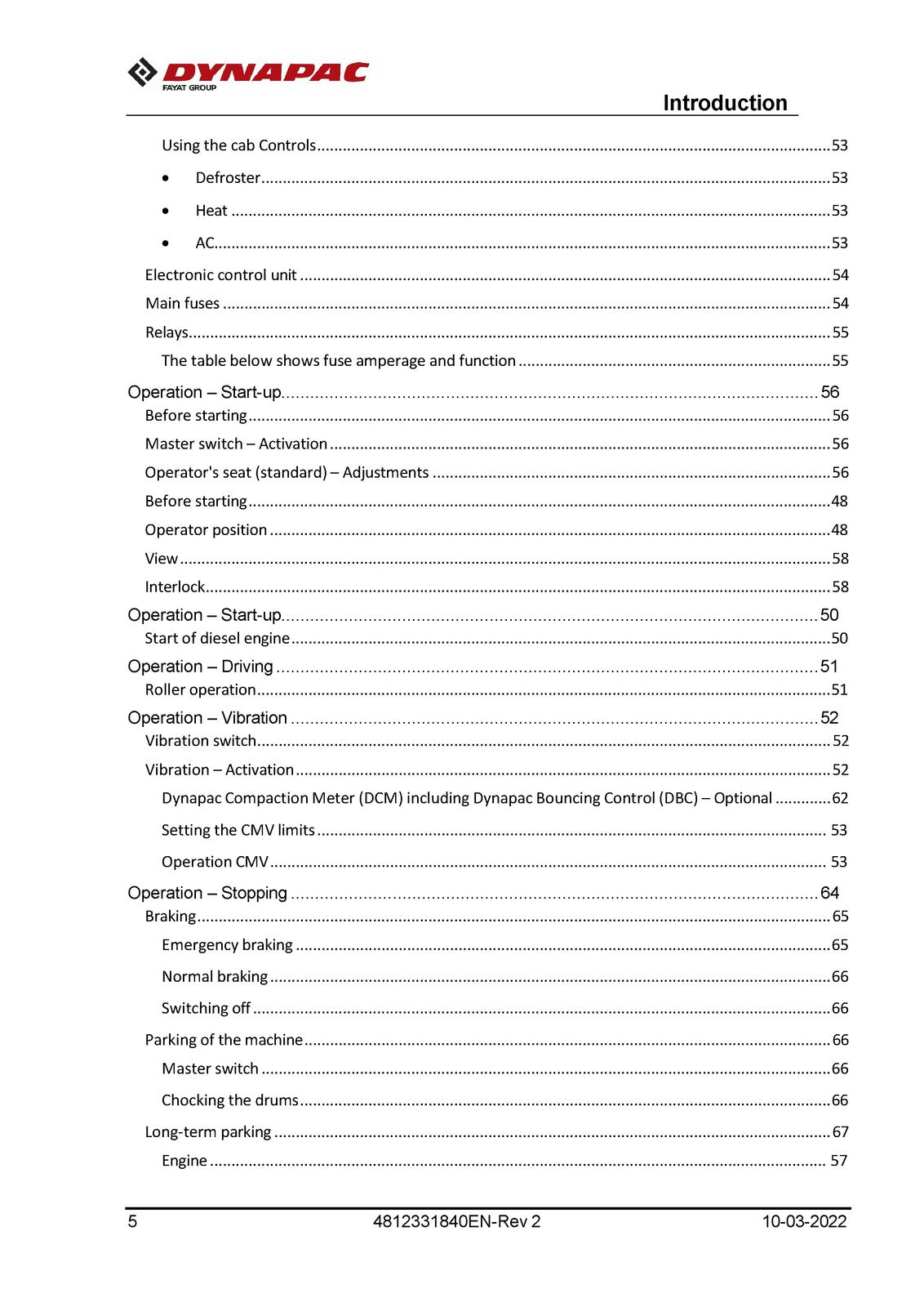DYNAPAC CA25 CA30 CA35 Vibratory Roller Operating And Maintenance Manual - BOUND